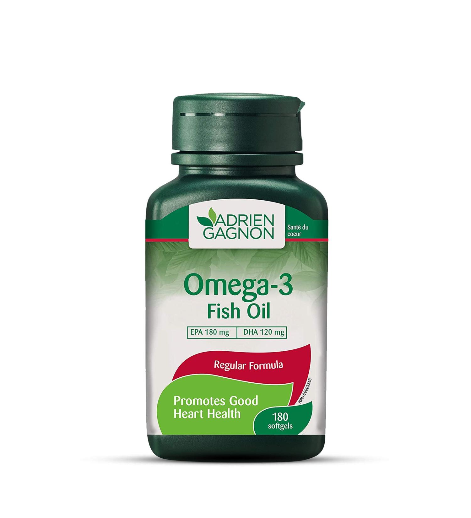 Adrien Gagnon - Omega 3 Fish Oil 1000mg 180 Softgels 180mg EPA and 120mg DHA Supplements for Heart Health and Brain Support Premium Fish Oil Vitamins for Adults and Kids - Buy Online on SooperMarket.com