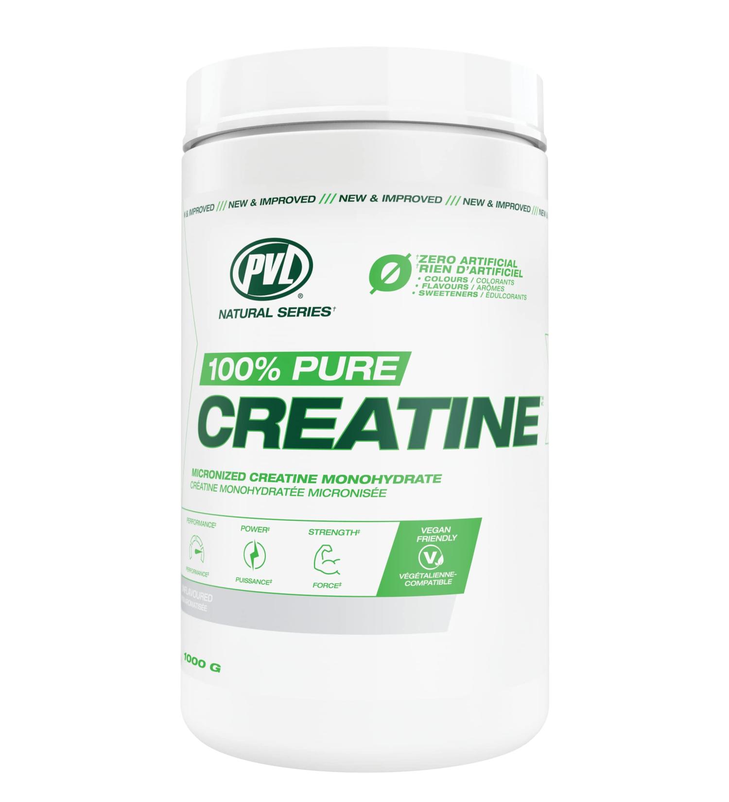PVL 100% Pure Creatine - Creatine Monohydrate Micronized Powder - Creatine Powder Supplement for enhanced high-intensity performance - 1000 g - 200 Serving 200 Servings (Pack of 1) - Buy Online on SooperMarket.com