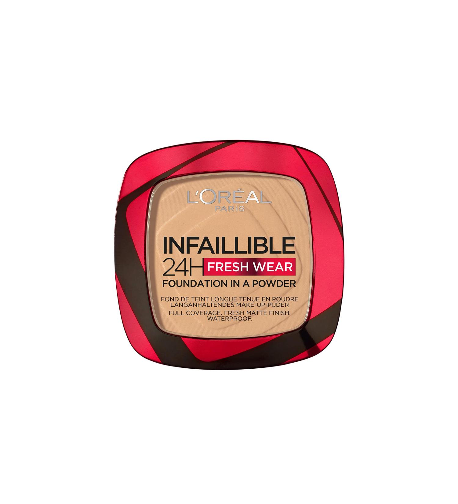 L'Or al Paris Infallible 24H Fresh Wear Foundation in a Powder Full-coverage Longwear Weightless Smooth Finish Water-proof and Transfer-proof 200 Golden Sand 200 Golden Sand 9 g (Pack of 1) - Buy Online on SooperMarket.com