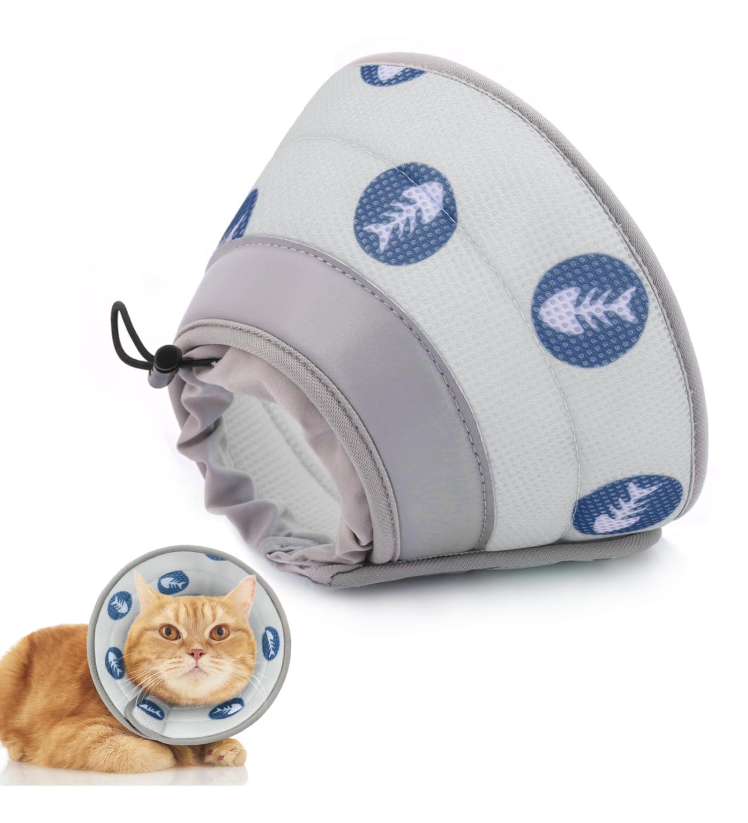 Supet Cat Cone Collar Soft to Stop Licking Cat Recovery E Collar After Surgery Cat Neck Head Cone Alternative for Small Large Cats Kittens Grey M+(8.5"-12") Grey - Buy Online on SooperMarket.com