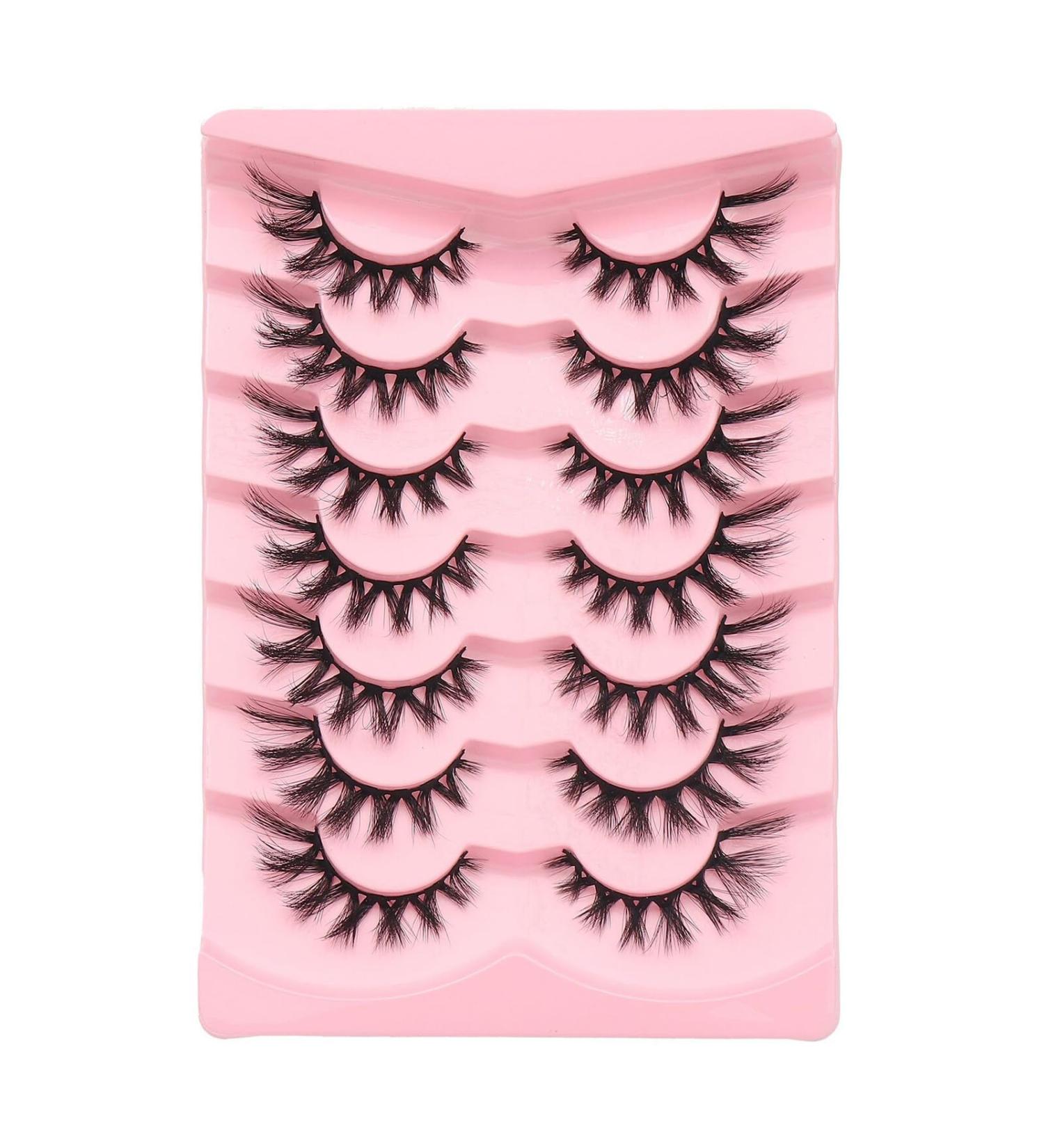 False Eye Lashes 7 Pairs Natural Wispy 3D Effect Lashes Fluffy Cat Eye Lashes Wispy Fake Eyelashes for Parties Reusable Type 13 - Buy Online on SooperMarket.com