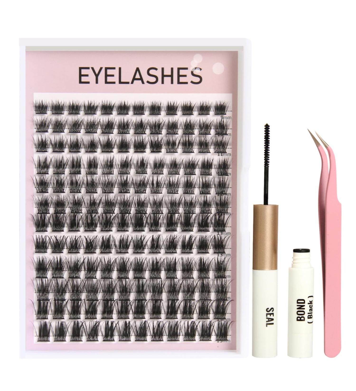 3D Fake Lashes Set - Individual False Eyelashes with Eyelash Glue and Tweezers for Beginners Reusable - Buy Online on SooperMarket.com