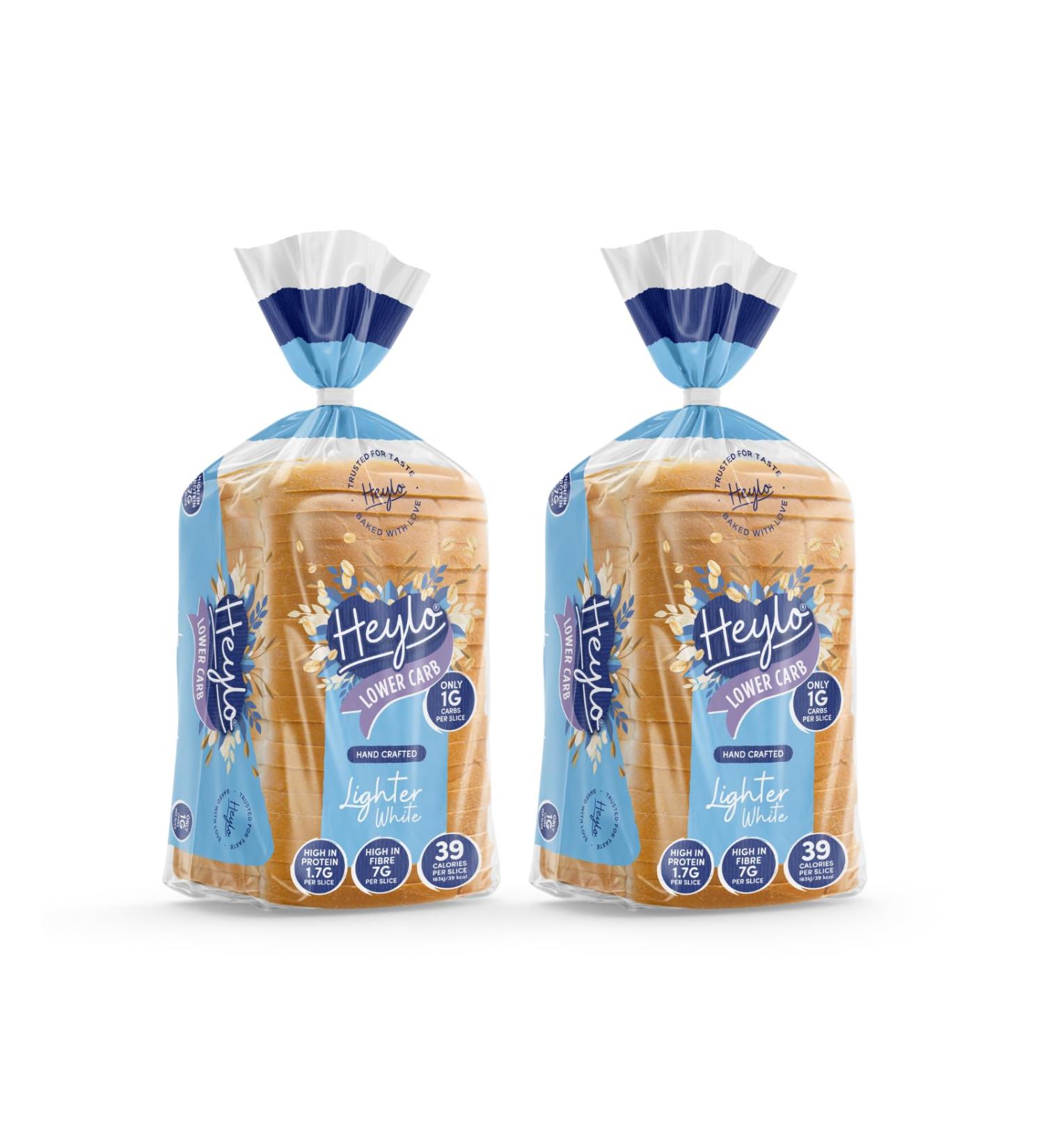 Heylo Lighter White Bread 2-Pack | Low Carb Bread | Keto Bread Loaf Ideal for Sandwiches Toast or As One of Your Delicious Keto Snacks | Keto Food | Keto Low Carb Bread | Keto Breads - Buy Online on SooperMarket.com