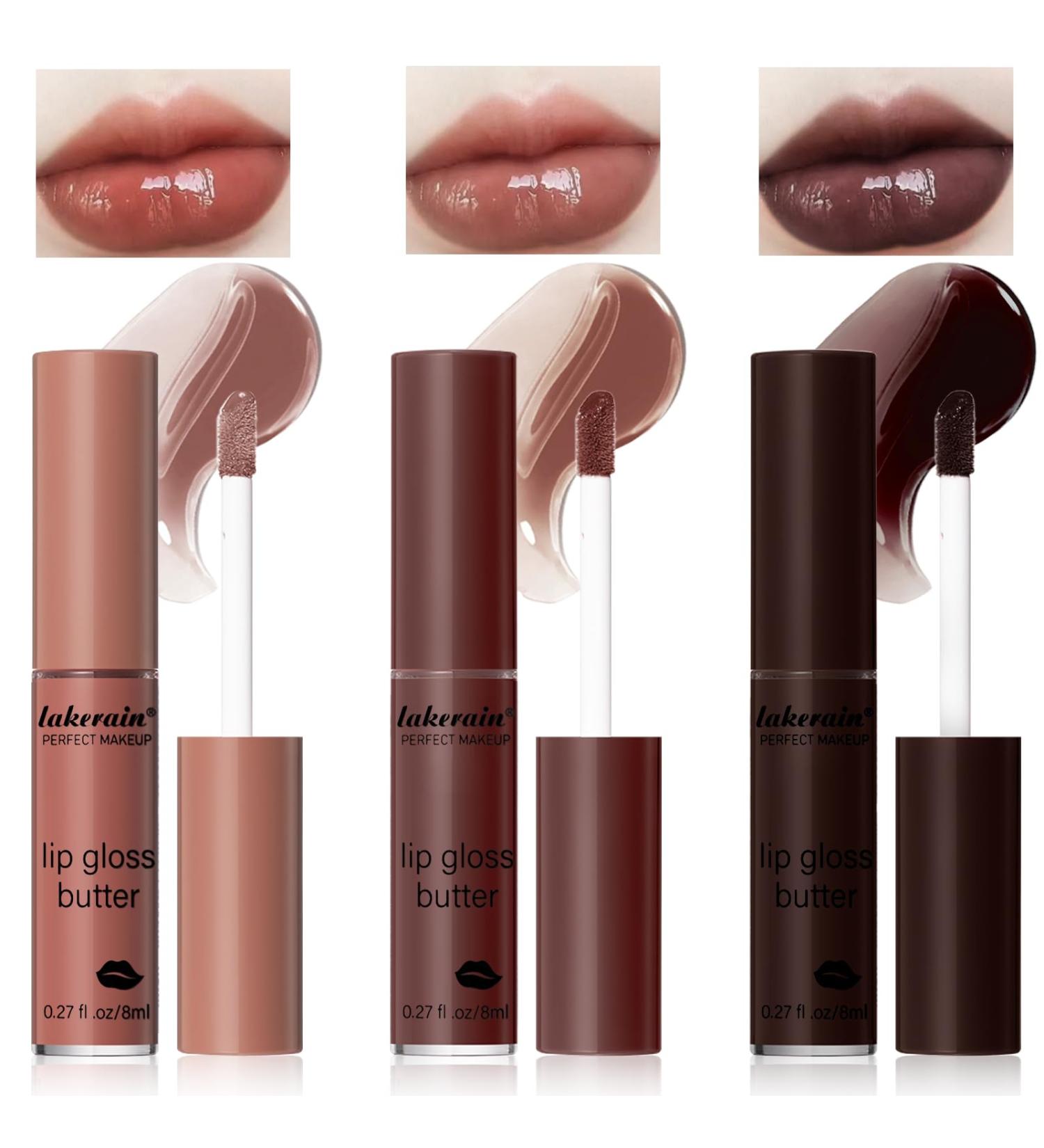 Shop Hydrating Lip Butter Gloss - 3 Colors Nourishing Tinted Lip Care Non-Sticky Long Lasting Plumper Oil | International Shipping Available - Buy Online on SooperMarket.com