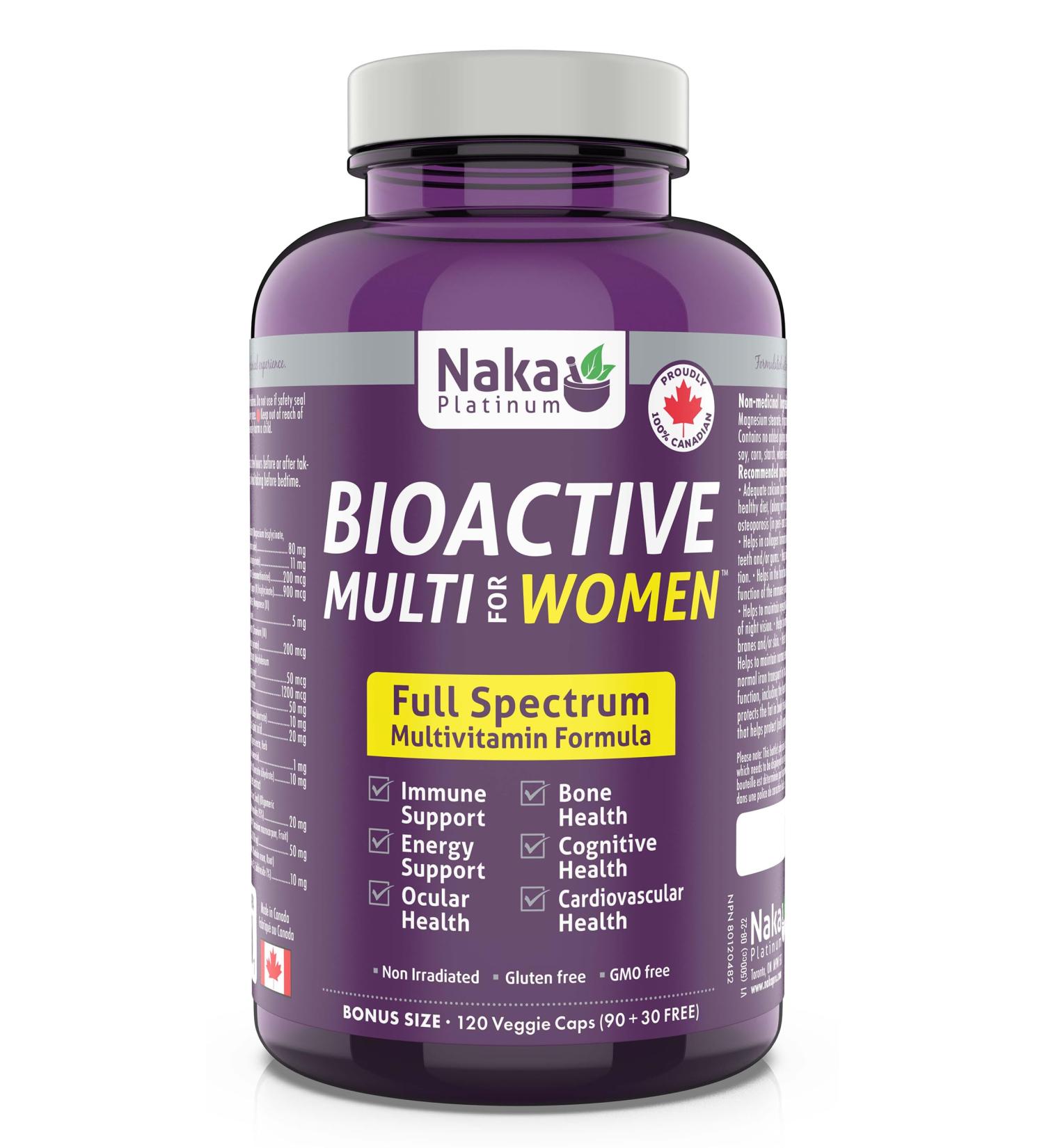  120vcaps Bioactive MULTI for Women Full Spectrum Multivitamin Formula Made in Canada 120 count (Pack of 1) - Buy Online on SooperMarket.com