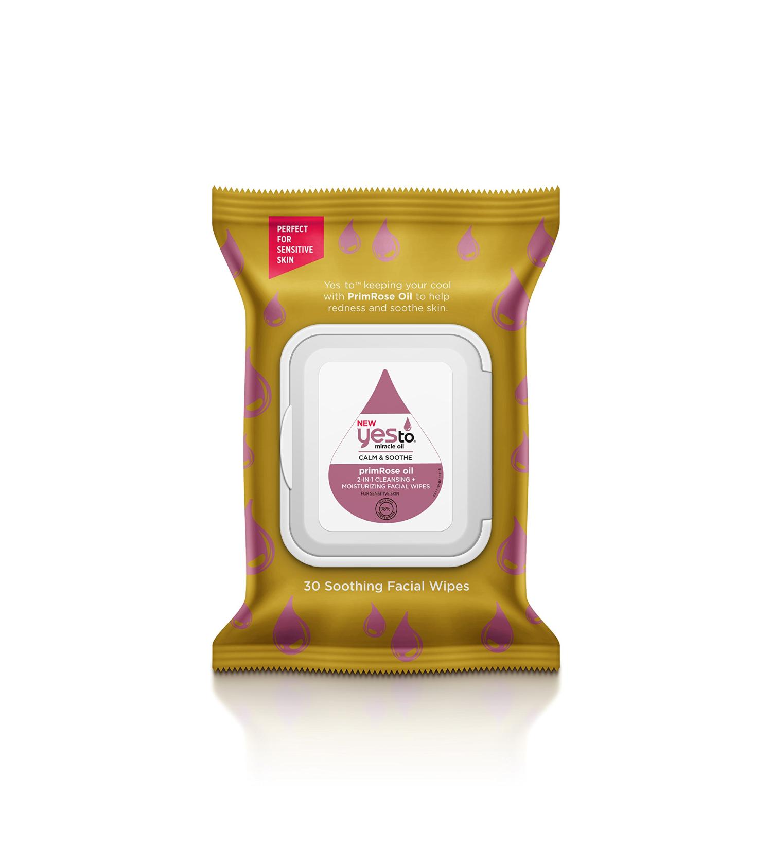 Yes to Miracle Oil Cleansing Facial Wipes - Calm & Soothe with Primrose Oil - 30 Wipes for Hydrated Skin | International Shipping Available - Buy Online on SooperMarket.com