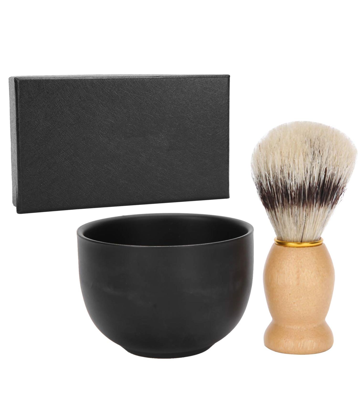 Ankroyu 2-Part Shaving Brush Set | Stainless Steel Bowl & Shaving Soap | Perfect Gift for Men - Fathers Husbands & Friends - Buy Online on SooperMarket.com