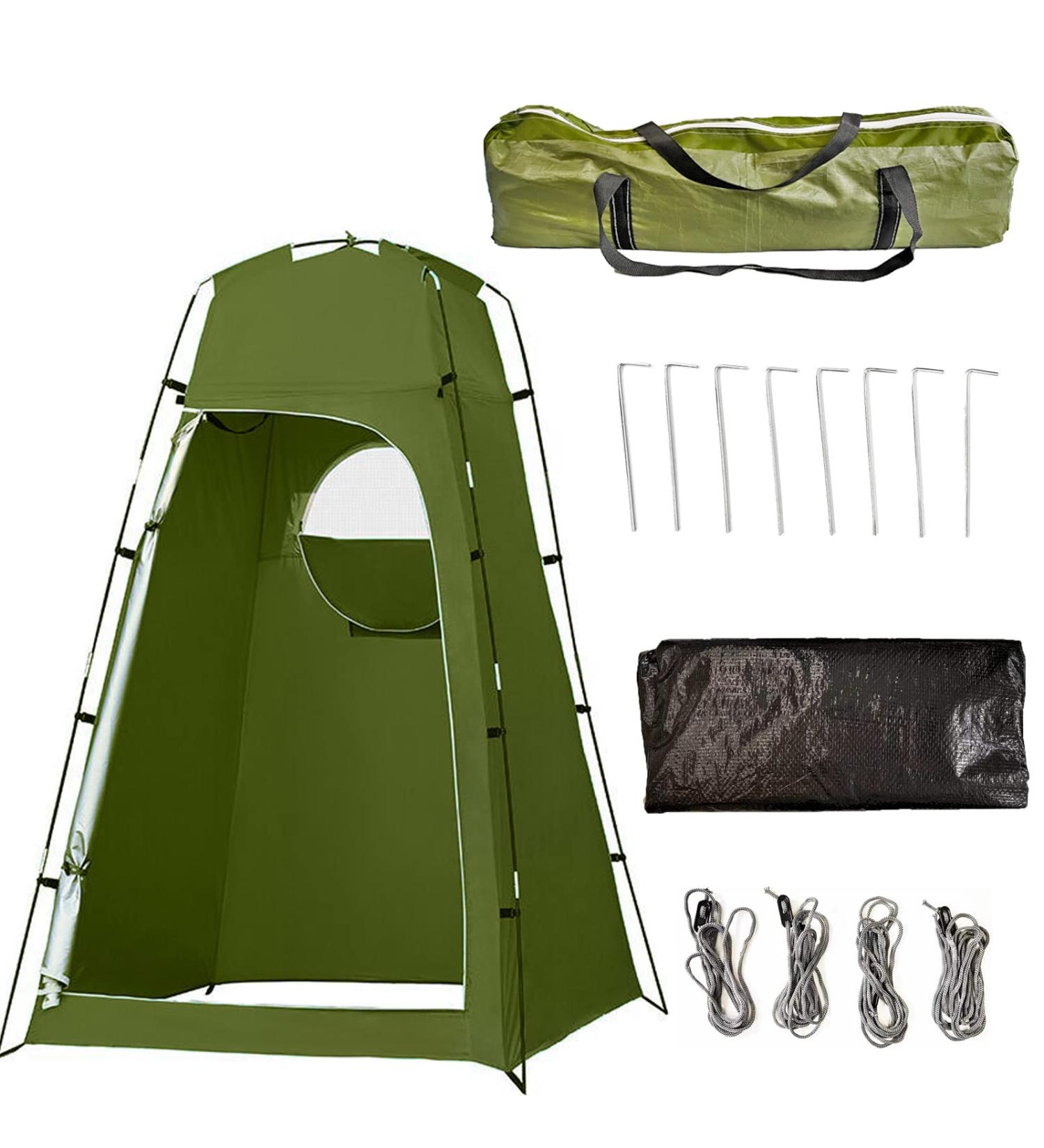 6.9FT Oversized Privacy Camping Shower Tent | Portable Outdoor Changing Room Shelter for Camping, Hiking, Fishing | Army Green - Buy Online on SooperMarket.com