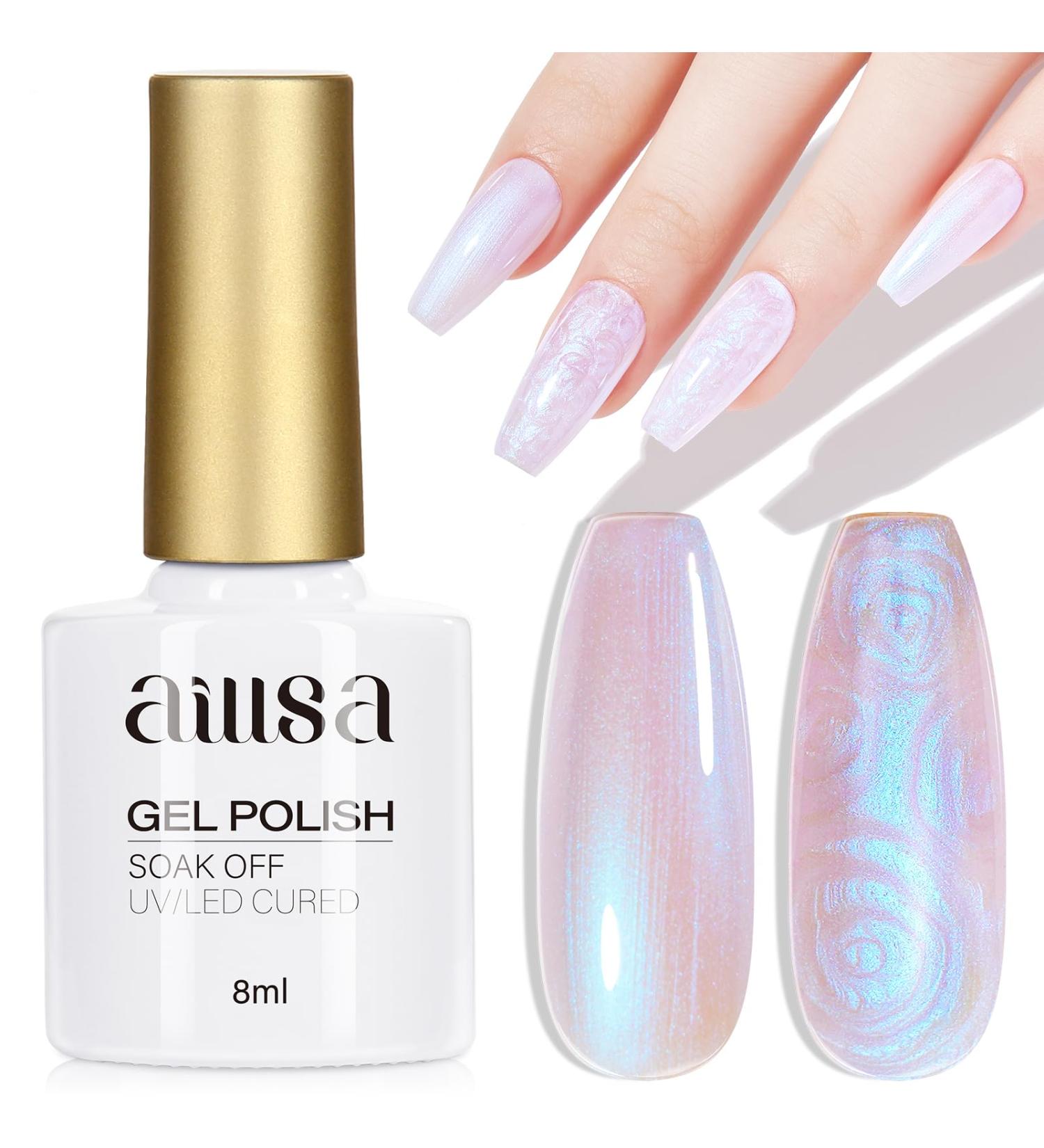 AILLSA Pearl Gel Nail Polish - Chrome Mermaid & Iridescent Shimmer - Soak Off UV Gel for DIY Manicure & Holiday Gifts - 0.27 Fl Oz - Buy Online on SooperMarket.com