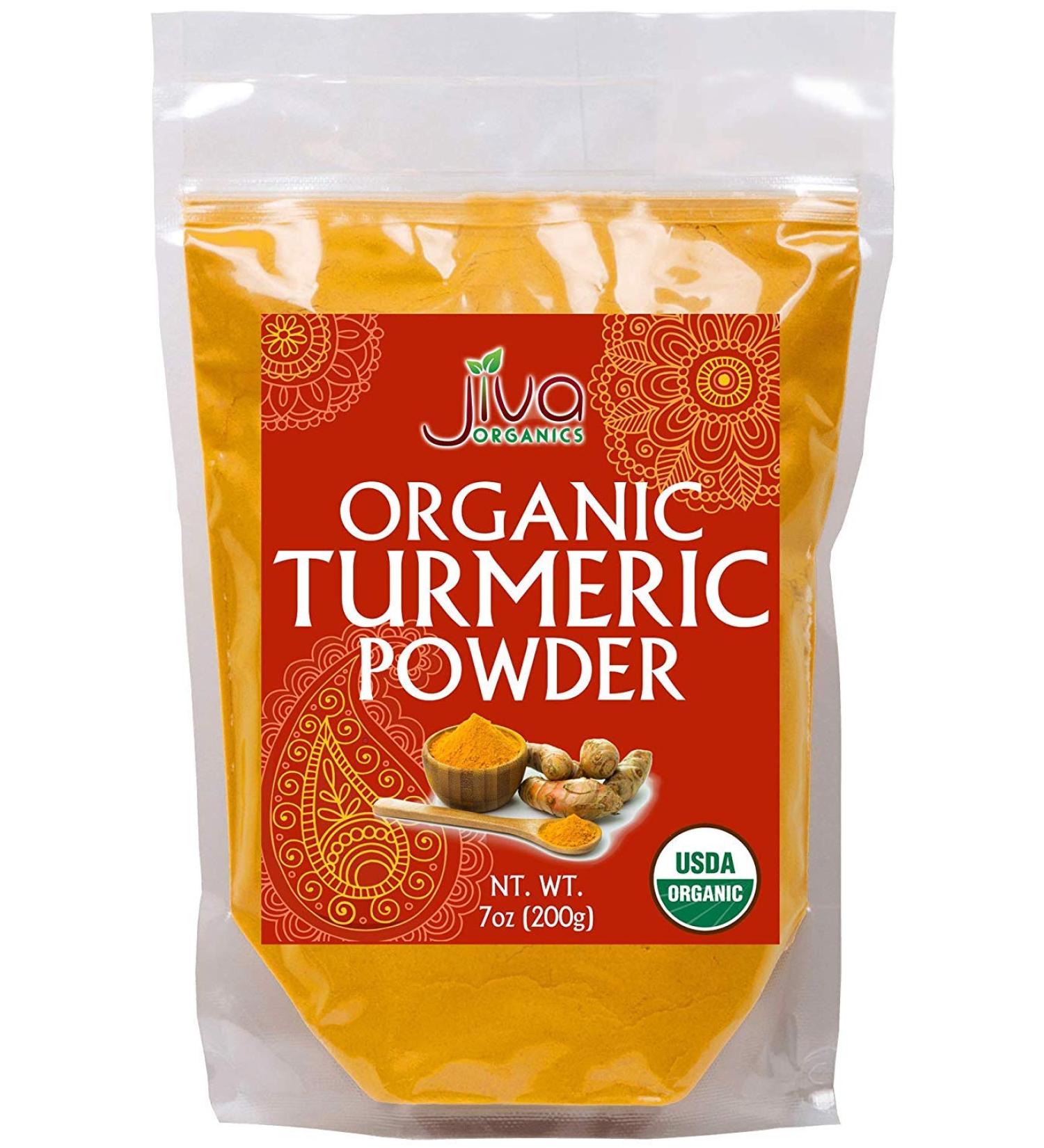 Jiva Organics Organic Turmeric Powder 7 oz - Pure, Premium Spice for Health - Buy Online on SooperMarket.com