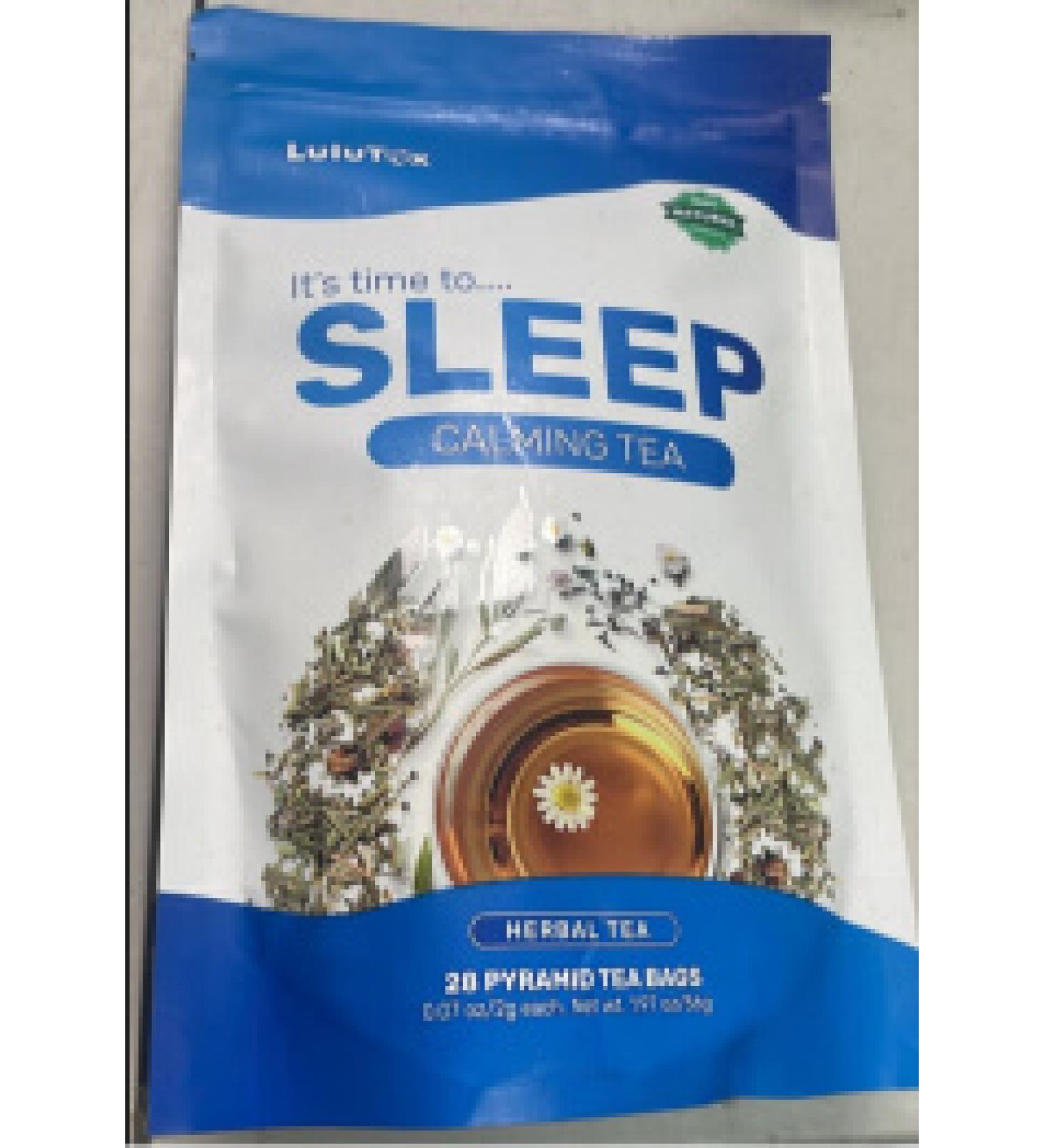 Lulutox Sleep Tea for Bedtime - 28 Pyramid Herbal Tea Bags for Deep Sleep - Natural Calming Tea for Sleep Support - Sleep aids for adults for Adults Bedtime Tea - Wellness Tea for Better Sleep