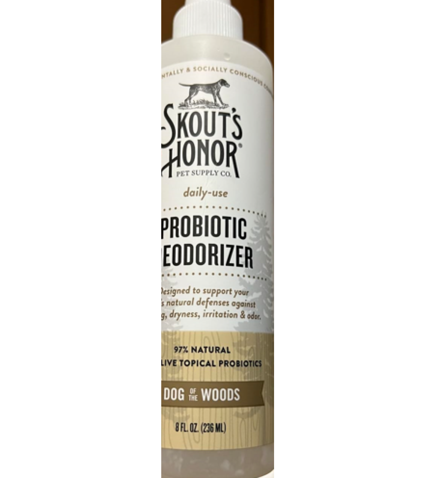  Probiotic Deodorizer With Avocado Oil Hydrates and Deodorizes Fur, Supports Pets Natural Defenses, PH-Balanced, Sulfate Free - Honeysuckle, 8 oz.