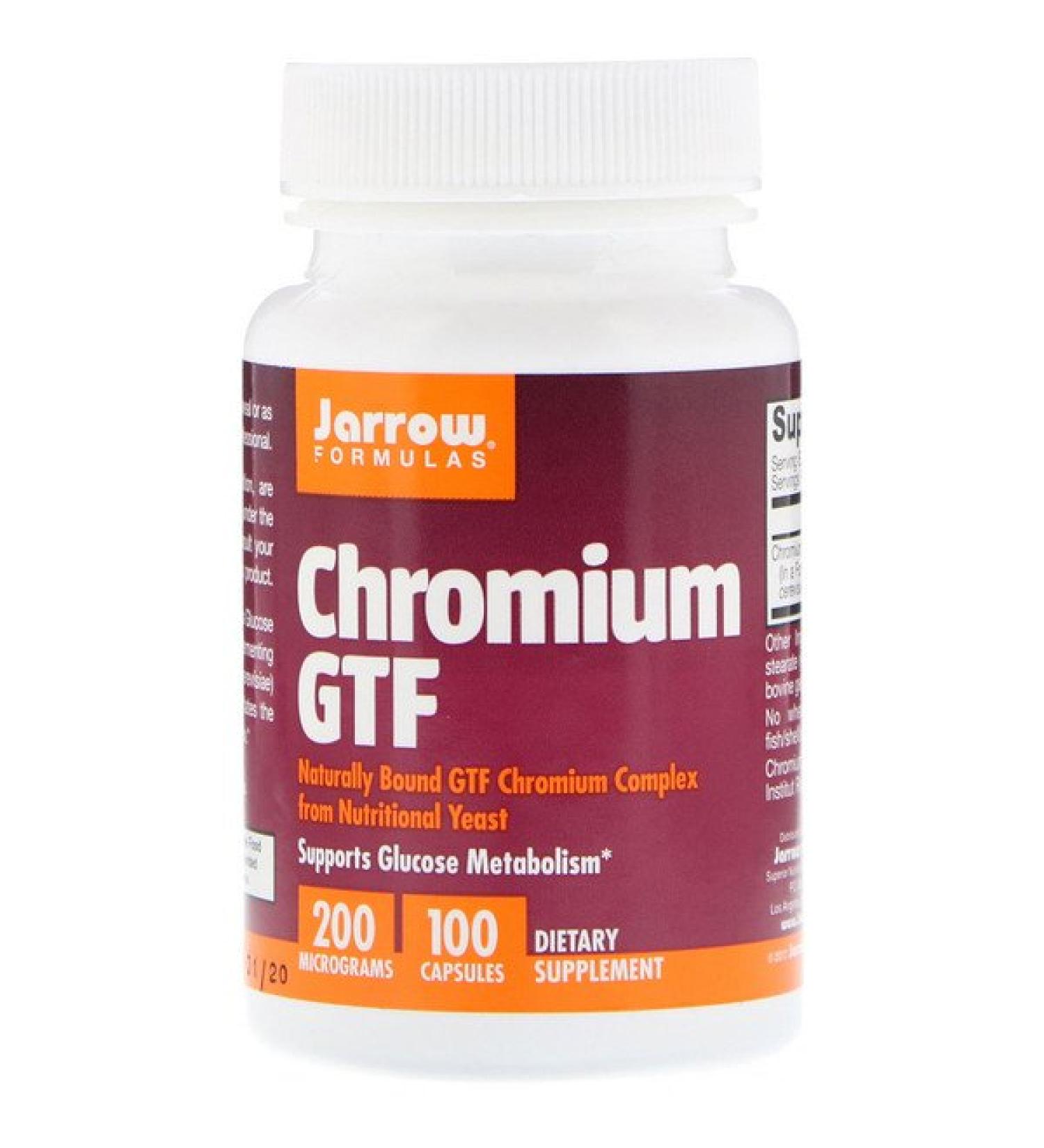 Jarrow Formulas Chromium GTF 200 mcg 100 Capsules