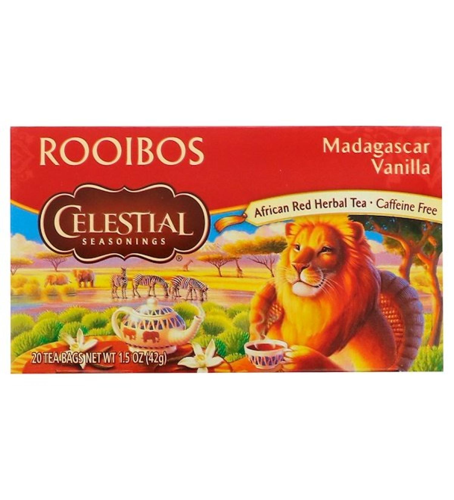 Celestial Seasonings Rooibos Tea Madagascar Vanilla Caffeine Free 20 Tea Bags 1.5 oz (42 g)