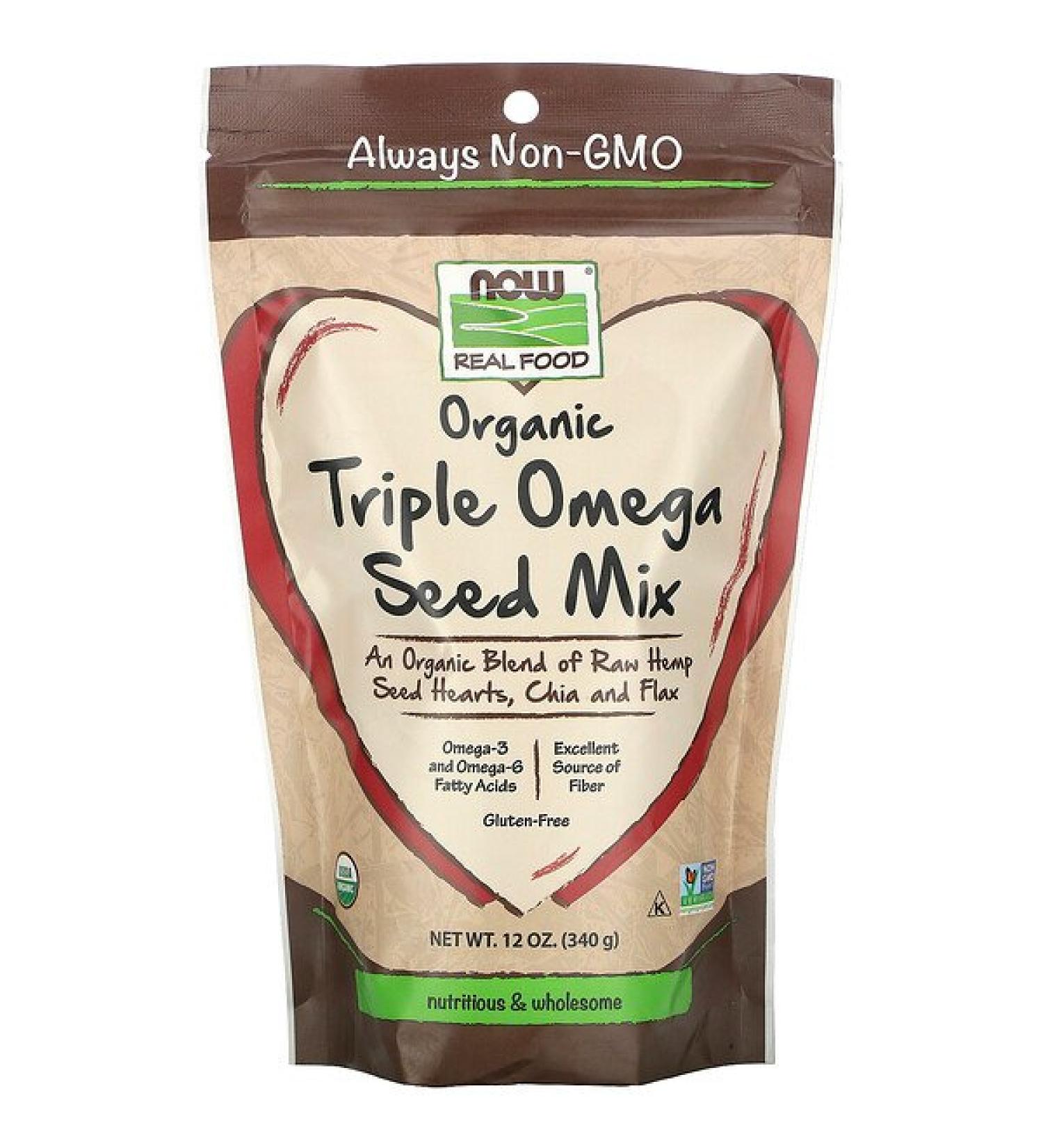 Now Foods Real Food Organic Triple Omega Seed Mix 12 oz (340 g)