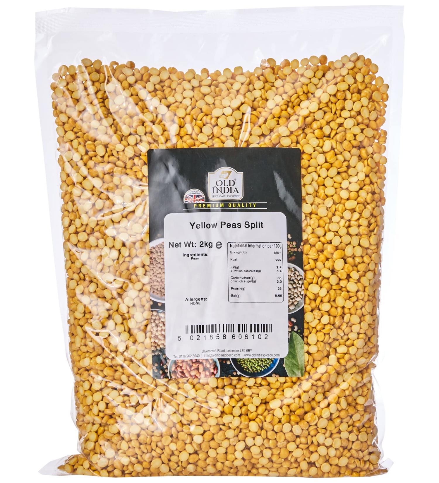Old India Yellow Split Peas 2kg - Premium Quality Legumes for Cooking - Buy Online on SooperMarket.com