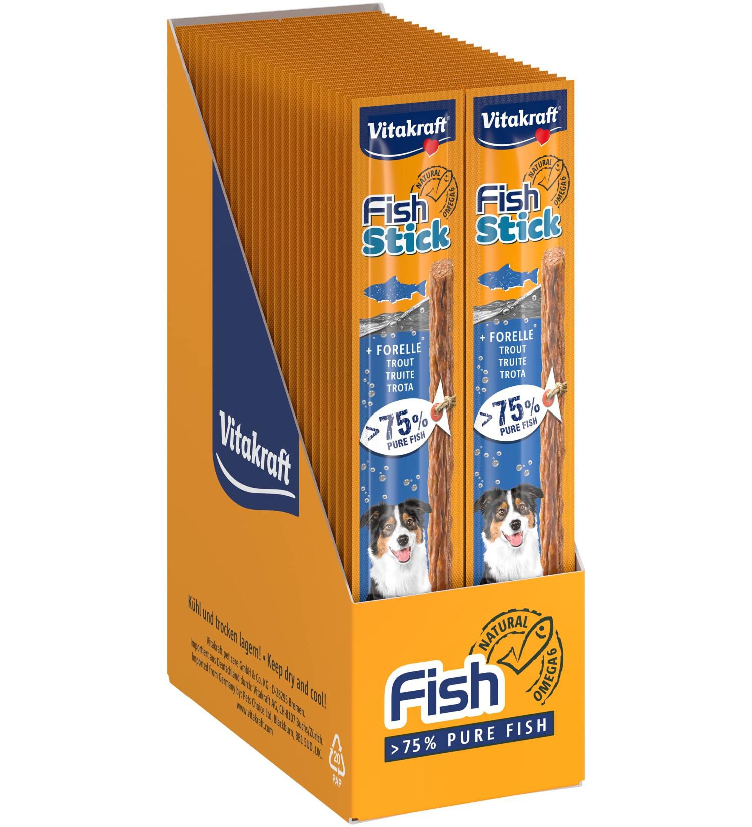 Vitakraft Dog Snack Trout Fish Sticks 50 Pieces (15g Pack) Healthy Treats for Dogs International Shipping Available - Buy Online on SooperMarket.com