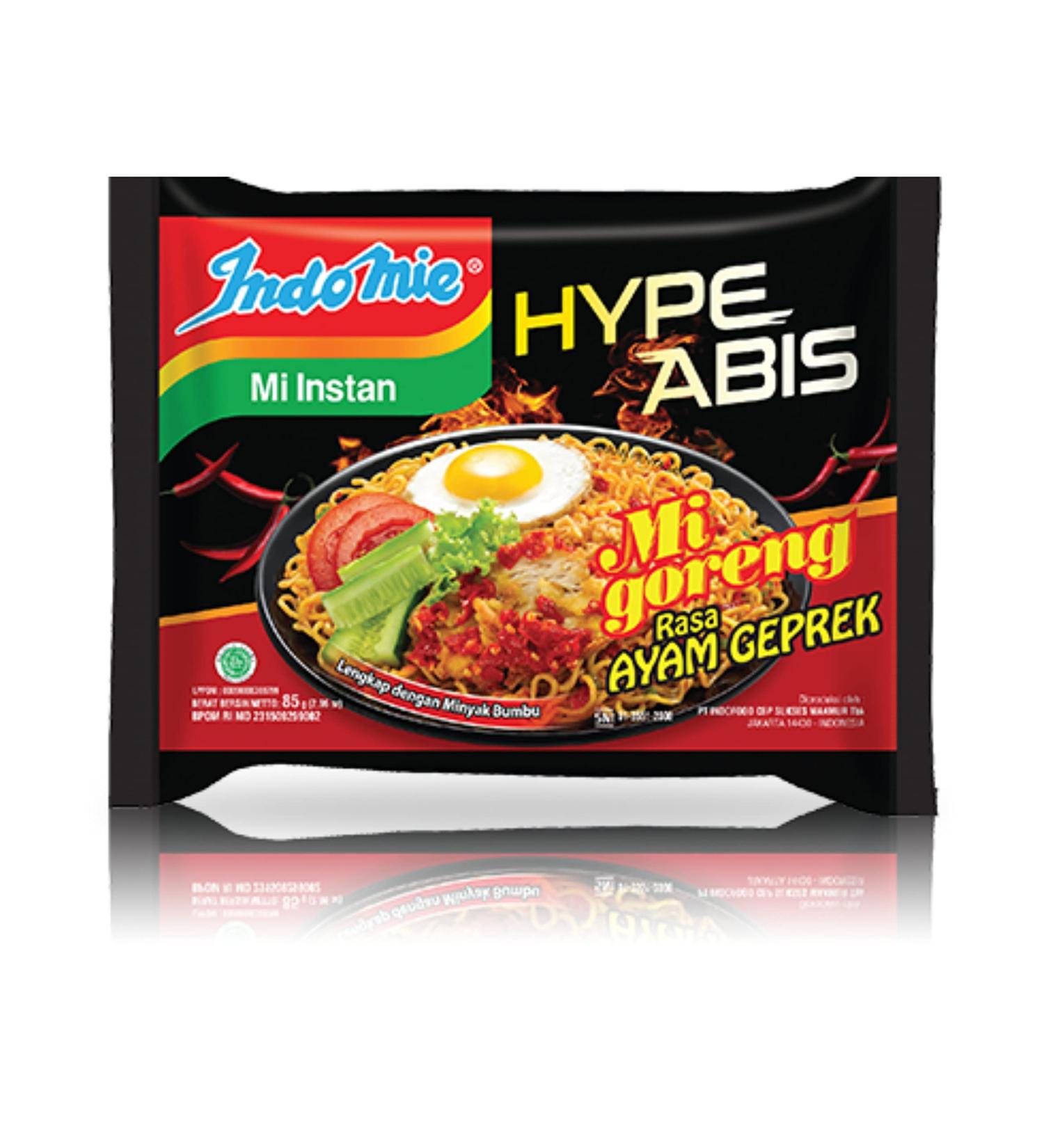Indomie Mi Goreng Noodles - 85 g 10 Pack Hype Abis Instant Noodles Ayam Geprek Spicy Crushed Crispy Fried Chicken Noodles Hot and Spicy Noodles - Product of Indonesia Delicious Noodles - Buy Online on SooperMarket.com