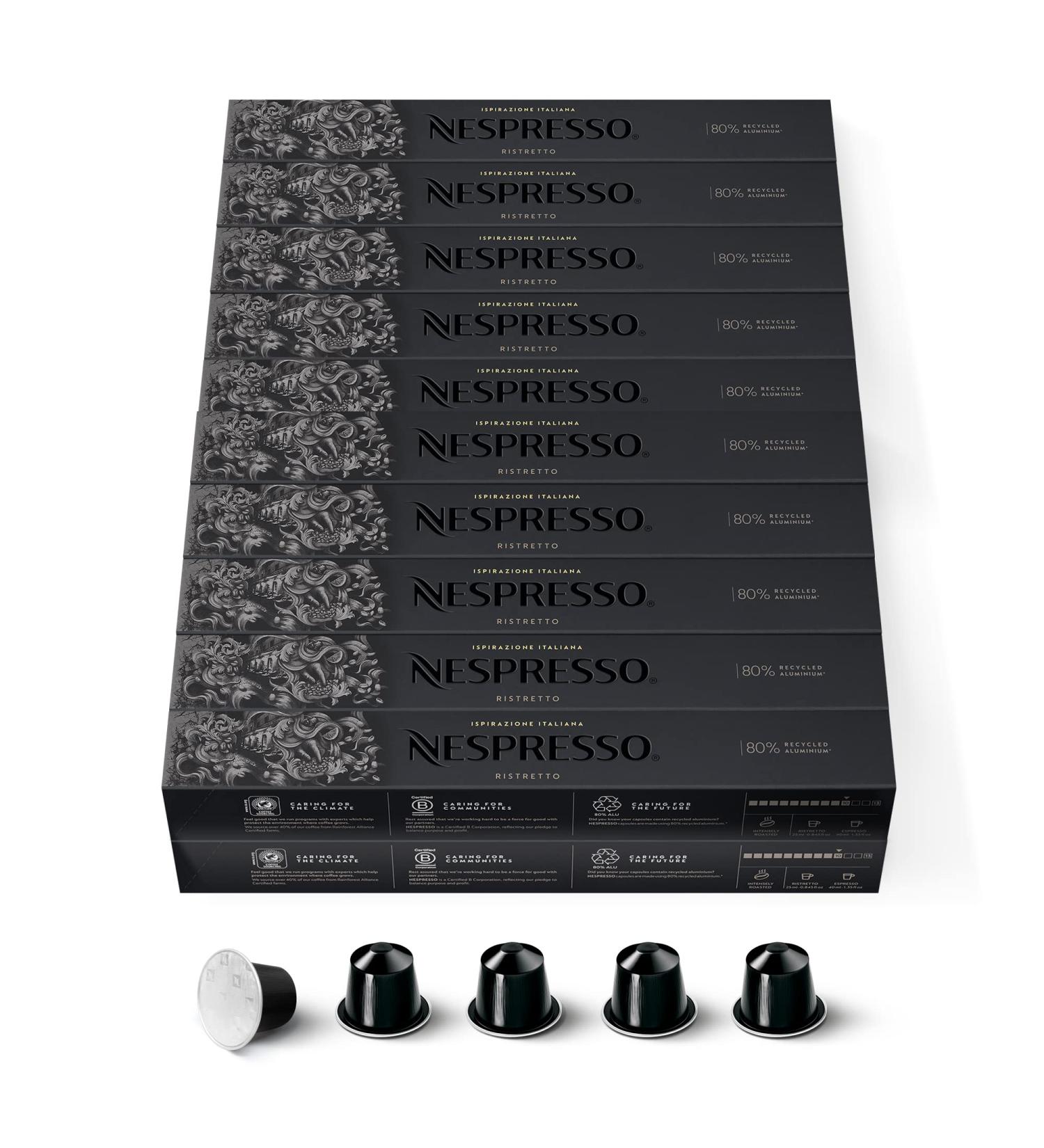 NESPRESSO ORIGINAL Ristretto Dark Roast - 200 Coffee Capsules (20 Packs of 10) | International Shipping Available - Buy Online on SooperMarket.com
