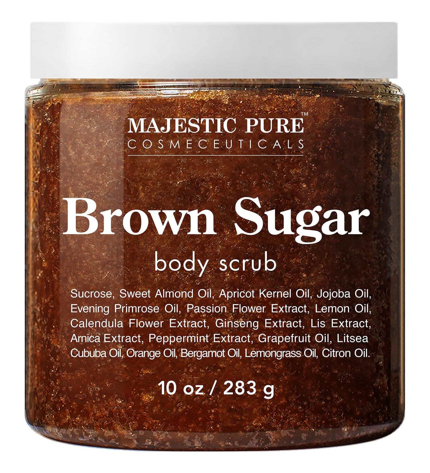 Natural Brown Sugar Body Scrub - Reduce Cellulite & Stretch Marks - 10 oz Exfoliating Scrub - Buy Online on SooperMarket.com