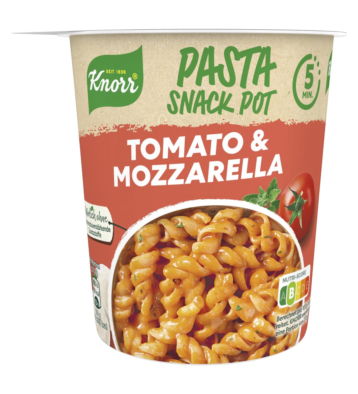 Knorr Pasta Snack Tomato-Mozzarella Sauce - Instant Delicious Pasta Ready in 5 Minutes (72g Pack) | International Shipping Available - Buy Online on SooperMarket.com
