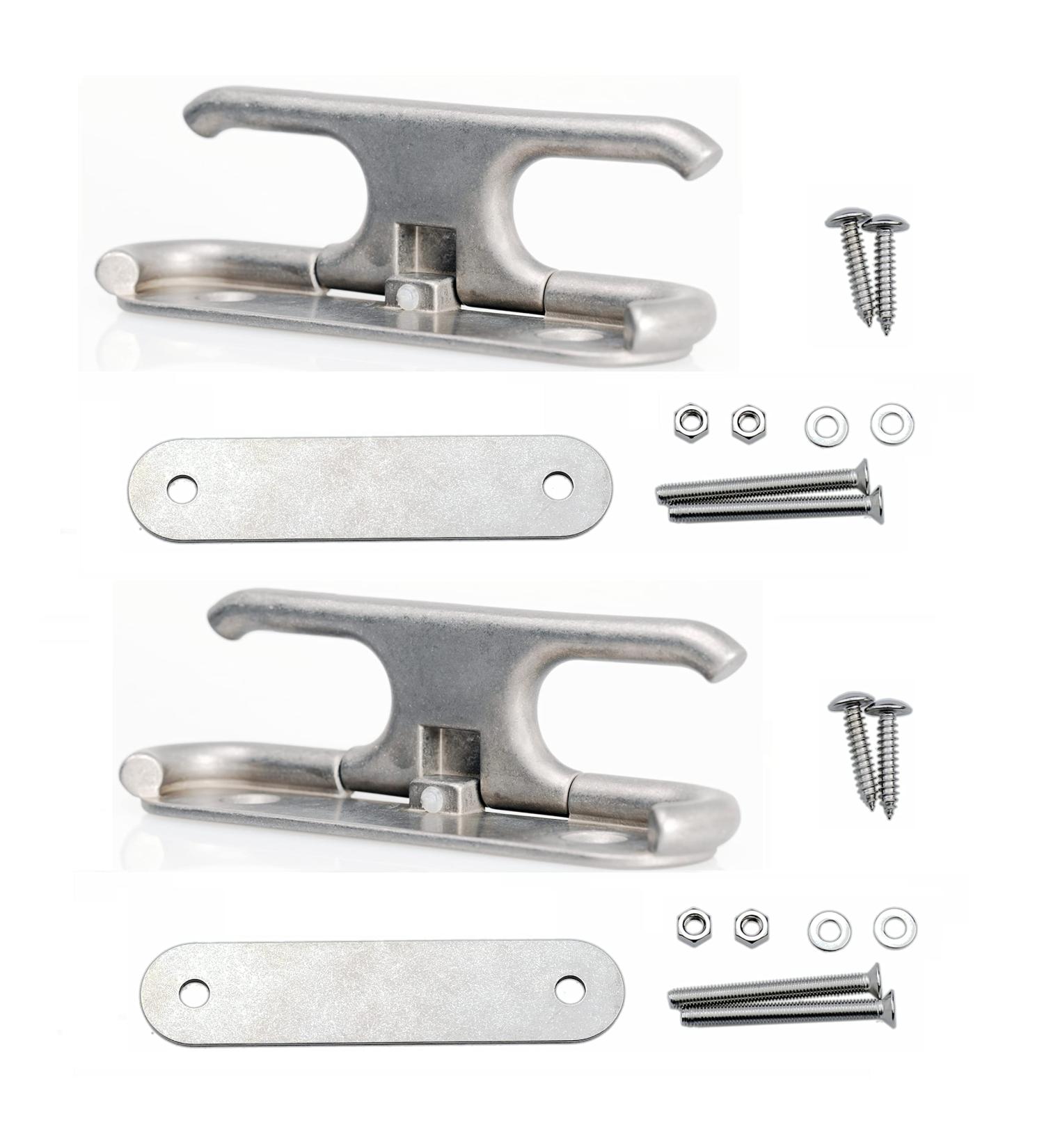 6 inch 2pcs Thorn Boat Folding Cleat with Eagle Handle, Stainless Steel - Set of 2 - Buy Online on SooperMarket.com