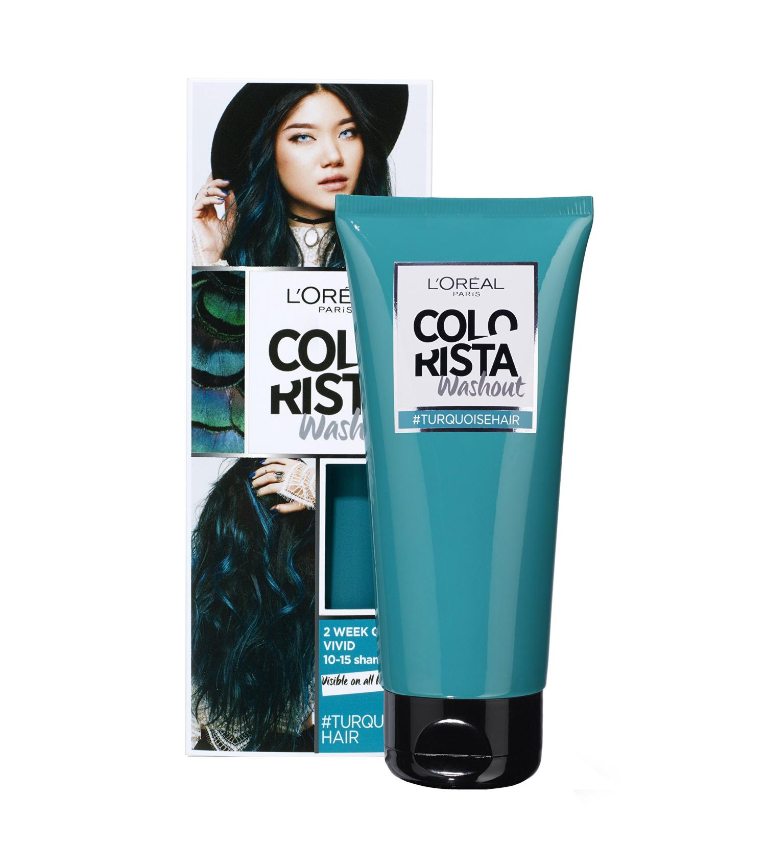 L'Or al Paris Colorista Washout Temporary Hair Color - Turquoise 80 ml (2 Weeks) - Vibrant DIY Hair Dye for International Shipping - Buy Online on SooperMarket.com