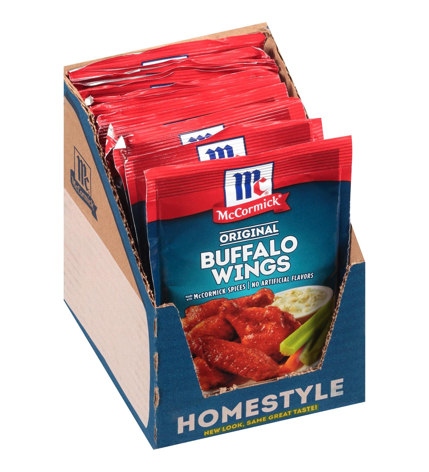 McCormick Original Buffalo Wing Seasoning Mix 1.6 oz (Pack of 12) - Spicy & Savory Flavor for the Best Buffalo Wings - Buy Online on SooperMarket.com