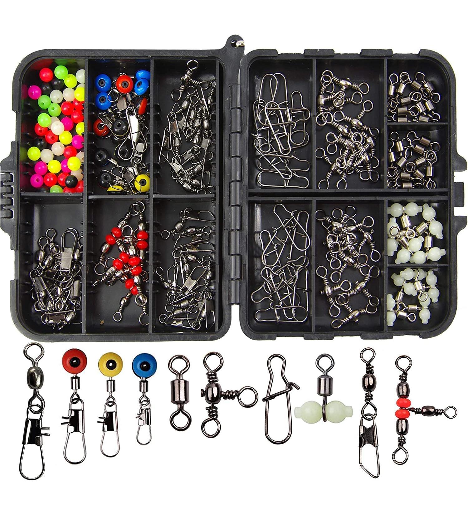 160 STK Fishing Vertebrae Snaps - Ball Bearing Barrel Snaps & 3-Way Triple Swivel Clips for Saltwater & Freshwater Fishing - Buy Online on SooperMarket.com