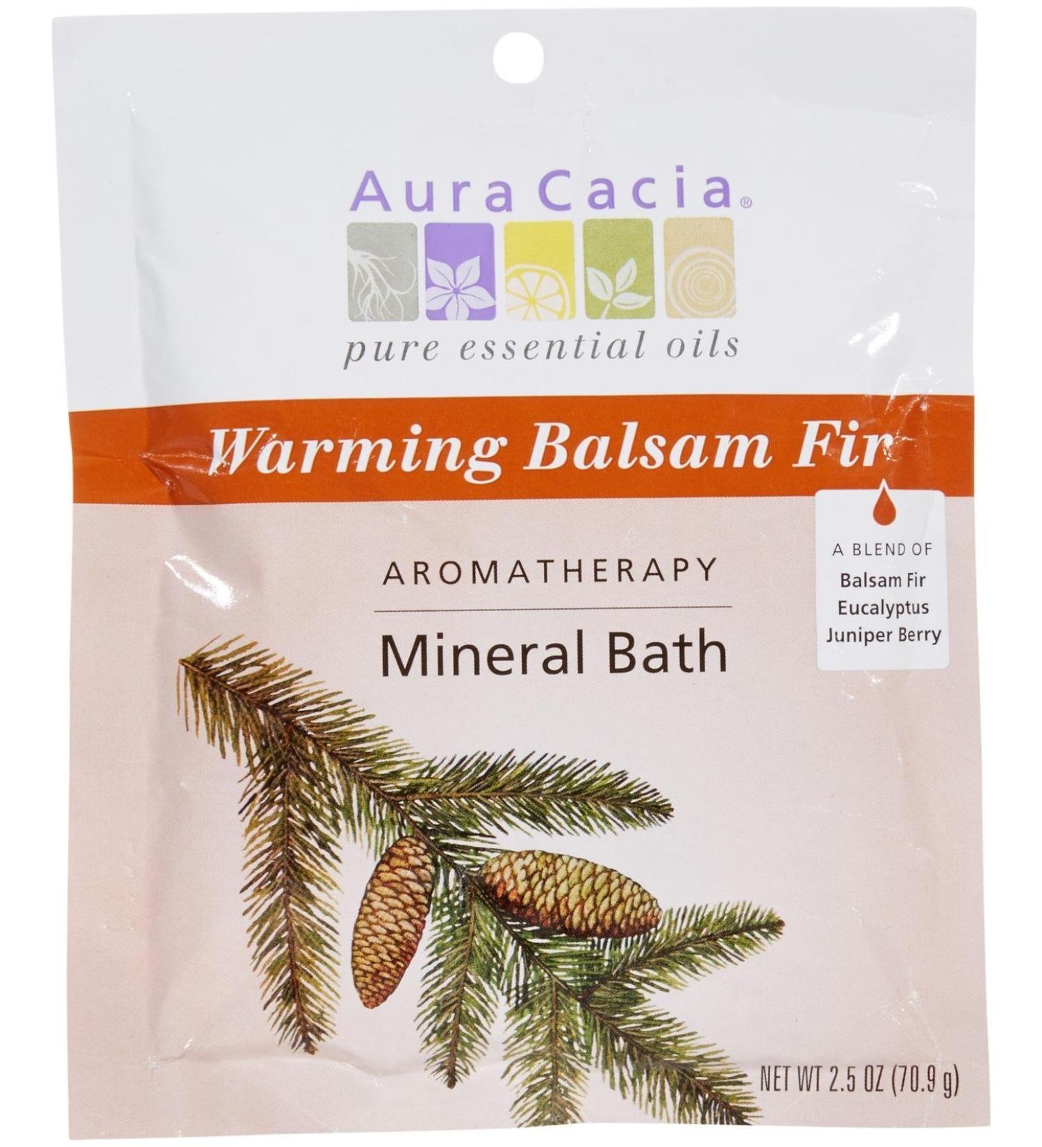 Aura Cacia Mineral Bath  Warming Balsam Fir  2.5 Ounce