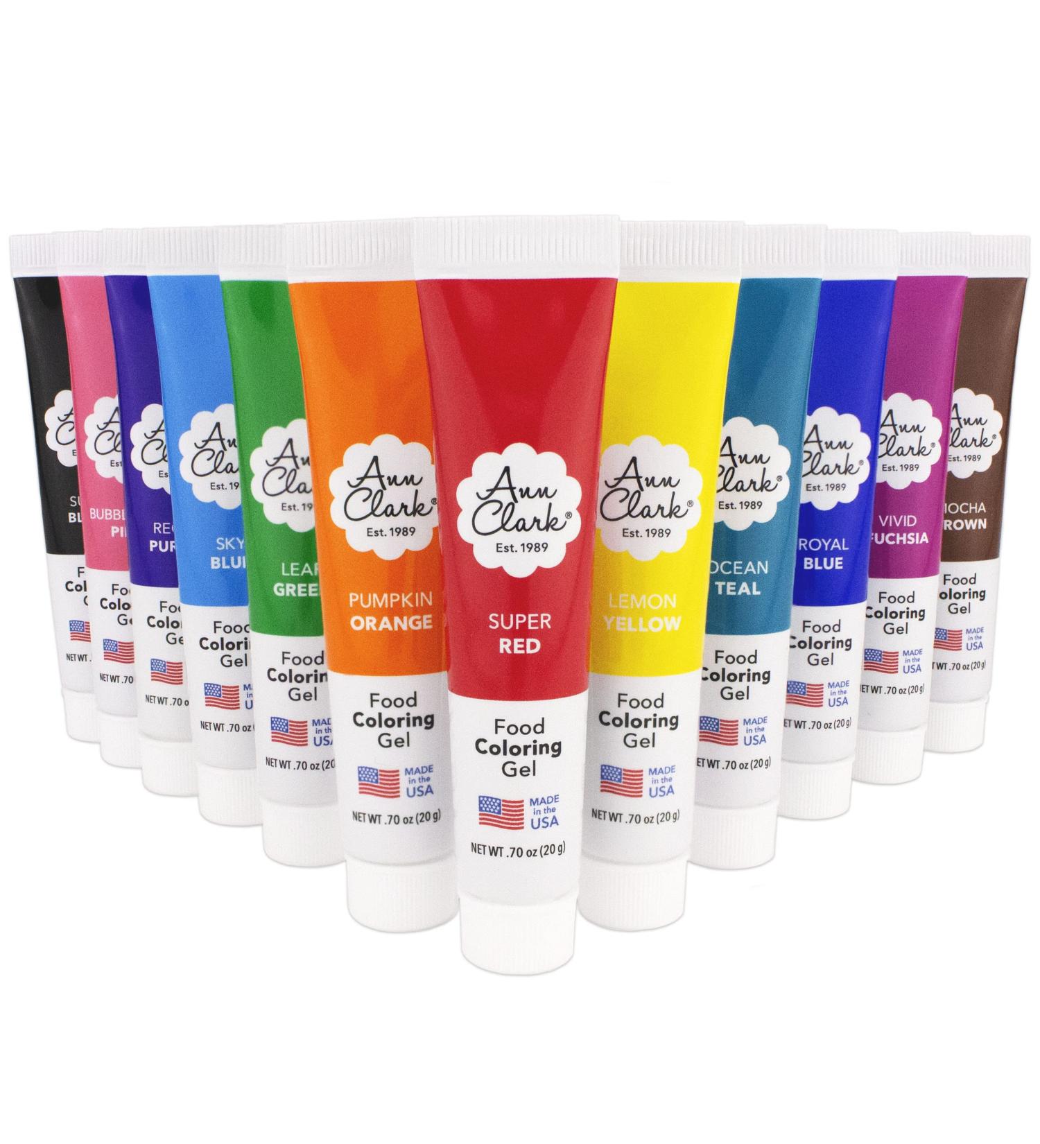 Ann Clark Professional-Grade Food Coloring Gel 12-Pack - Made in USA - Buy Online on SooperMarket.com