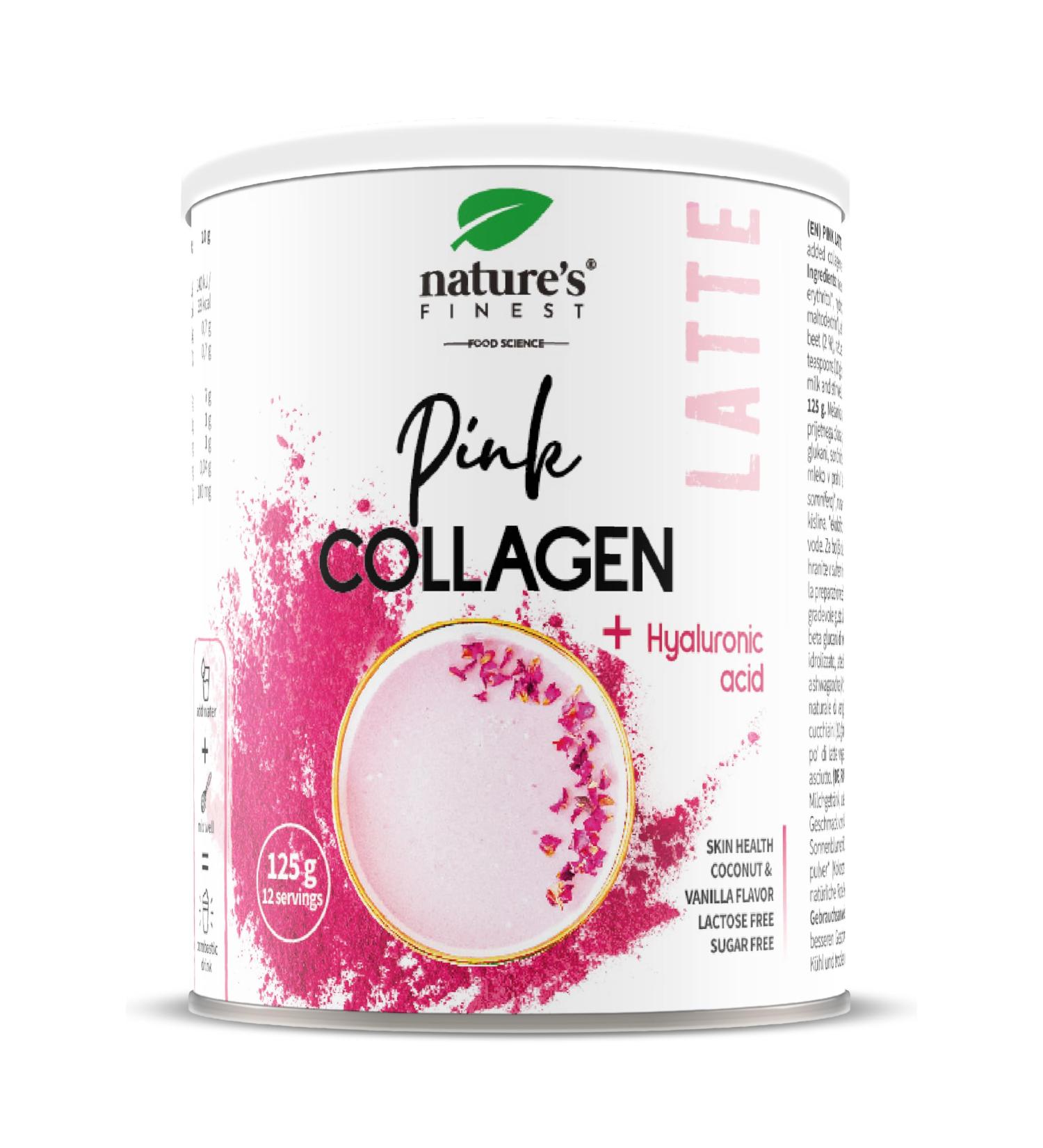 Nature's Finest by Nutrisslim Pink Latte with Collagen and Hyaluronic Acid 125 g | Coconut and Vanilla Flavored Drink Lactose and Sugar Free (1) - Buy Online on SooperMarket.com