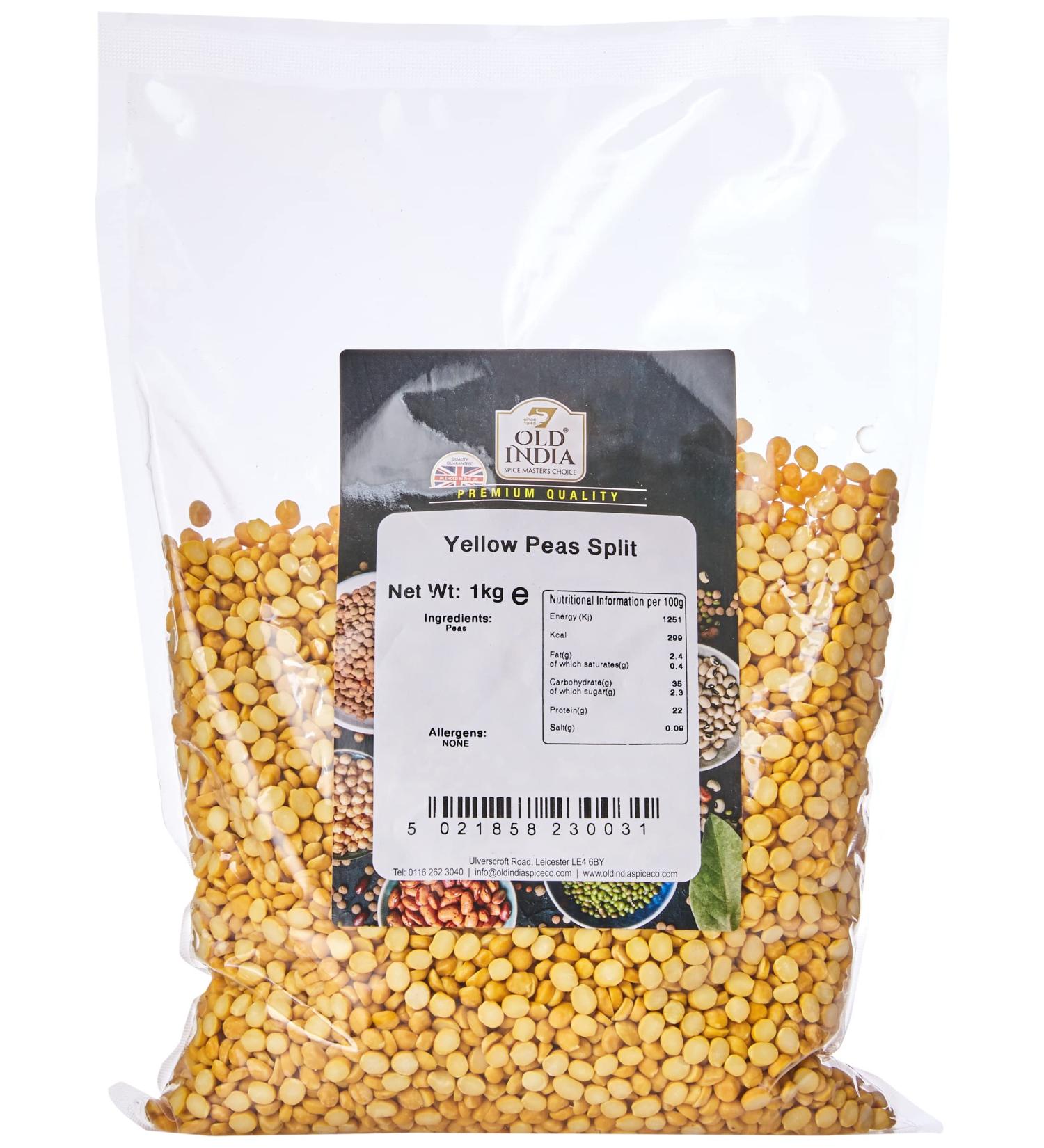 Old India Yellow Peas Split 1kg - Premium Quality Split Peas for Cooking - Pack of 1 - Buy Online on SooperMarket.com
