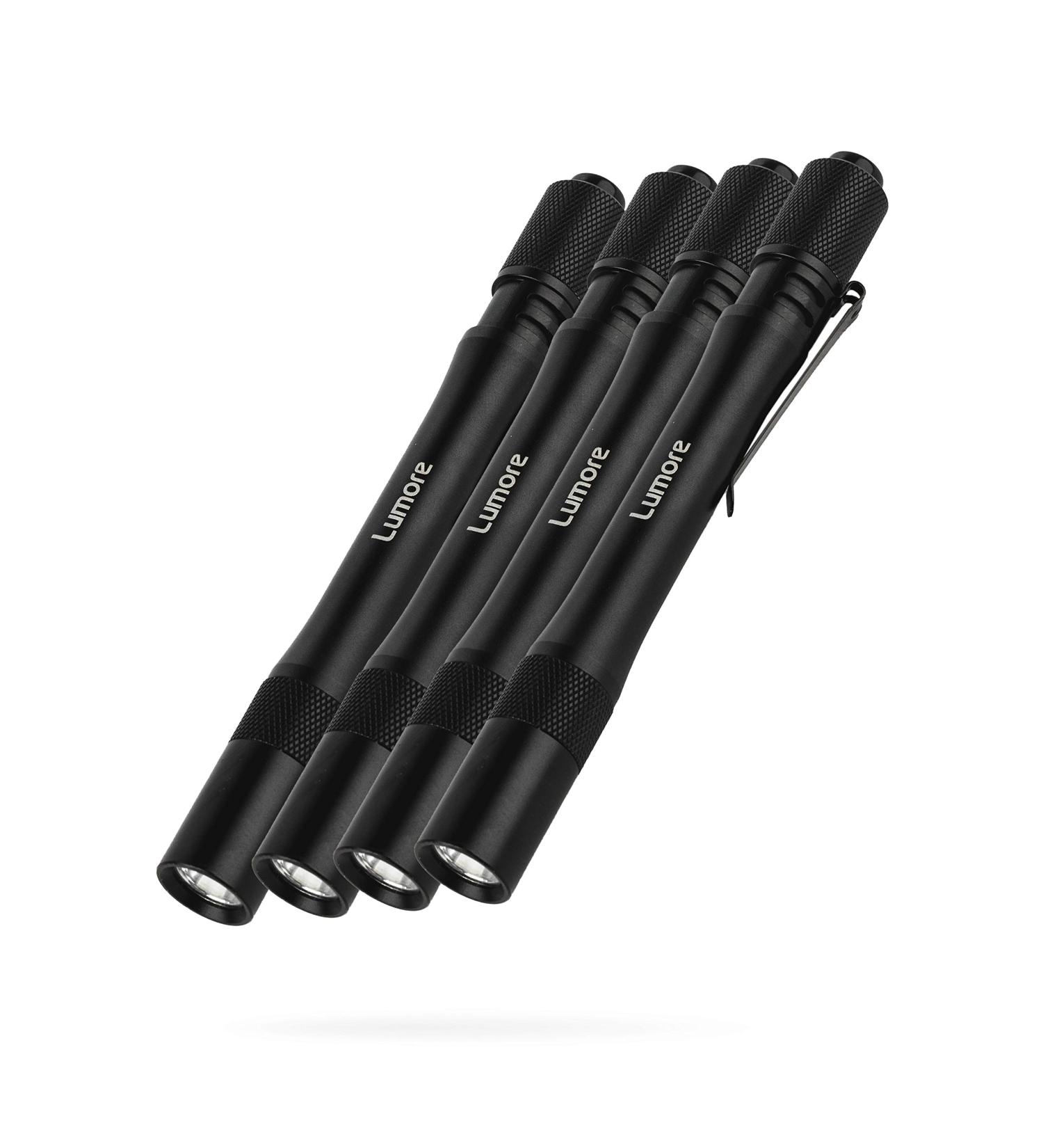 Lumore Pen Flashlights - Durable Aircraft-Grade Aluminum, 100 Lumen Medical Lights (4 Pack) - Buy Online on SooperMarket.com