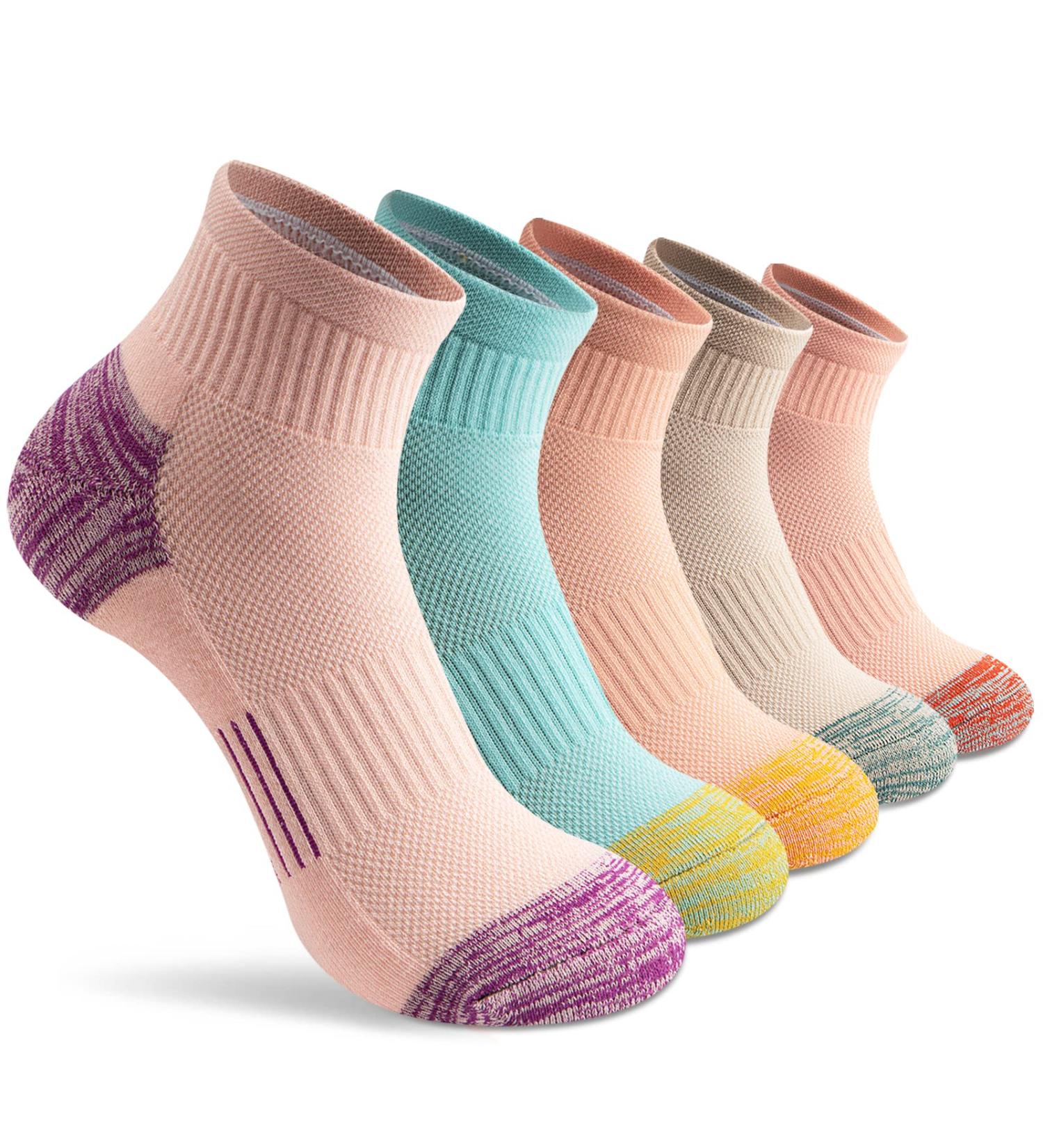 Gonii Women's Athletic Ankle Socks | Thick Cushioned Running Hiking Low Cut | 5-Pack Cool Colors | Size 6-8 - Buy Online on SooperMarket.com