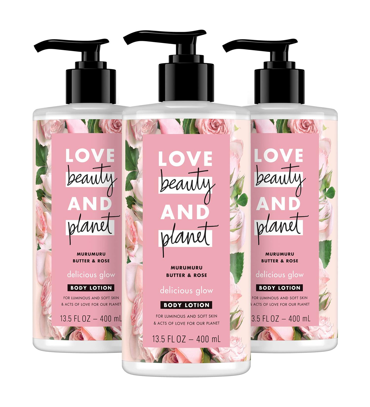 Love Beauty and Planet Murumuru Butter & Rose Body Lotion - 13.5 oz (Pack of 3) | Natural, Vegan, Cruelty-Free Moisturizer for Soft Glowing Skin - Buy Online on SooperMarket.com
