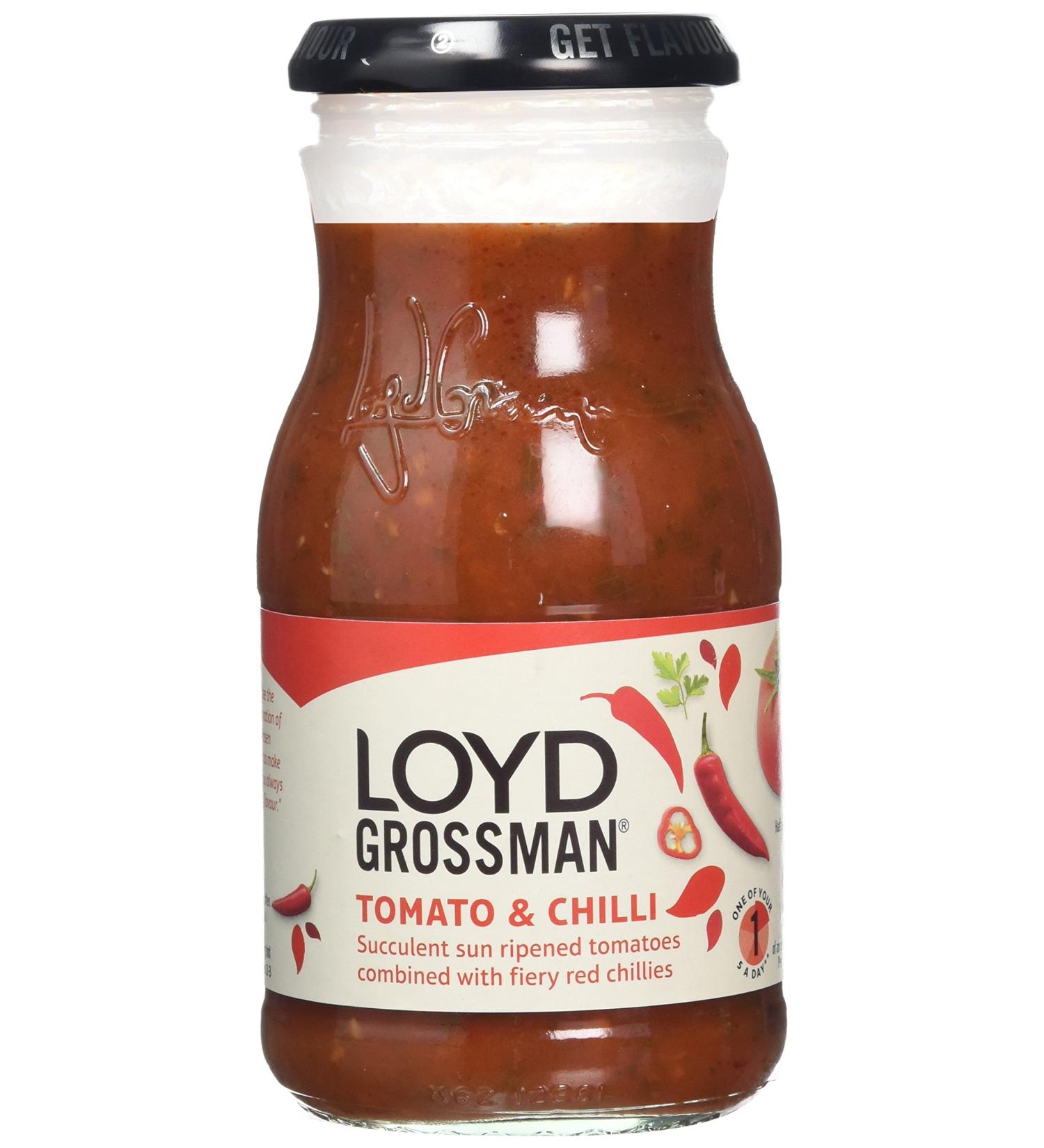 Loyd Grossman Tomato and Chilli Cooking Sauce 350g - Authentic Flavor in a Jar | Pack of 1 - Buy Online on SooperMarket.com