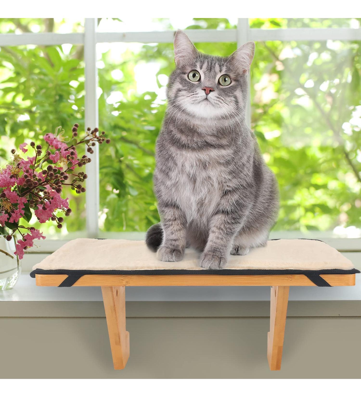 Hooxincci Cat Window Perch - Durable Bamboo Hammock for Indoor Cats - Buy Online on SooperMarket.com