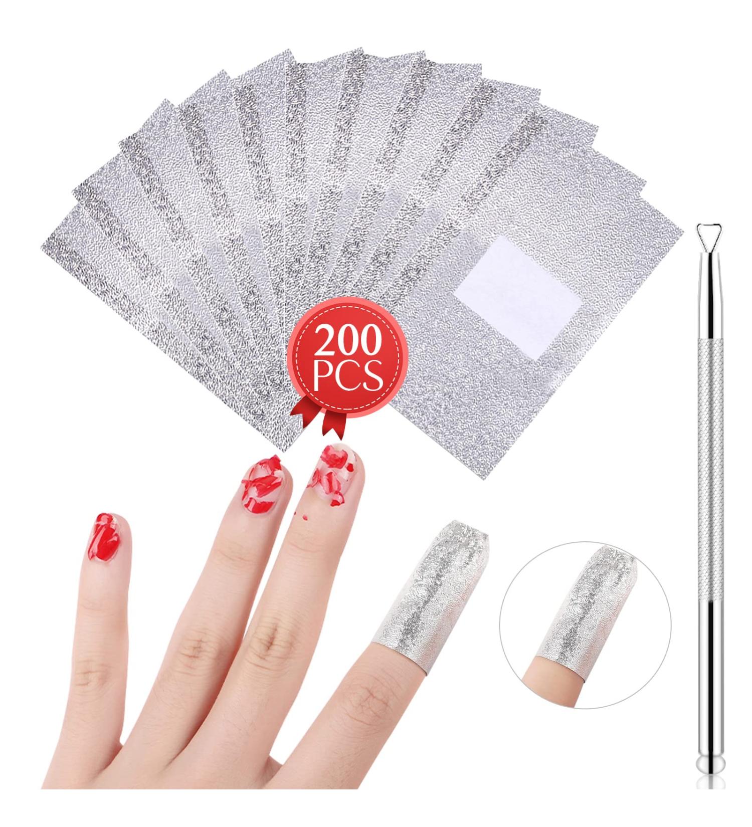 Saviland Gel Nail Polish Remover Foil Kit - 200pcs Nail Wraps with Cuticle Pusher | Gel Nail Polish Removal Kit for Home & Salon Use - Buy Online on SooperMarket.com