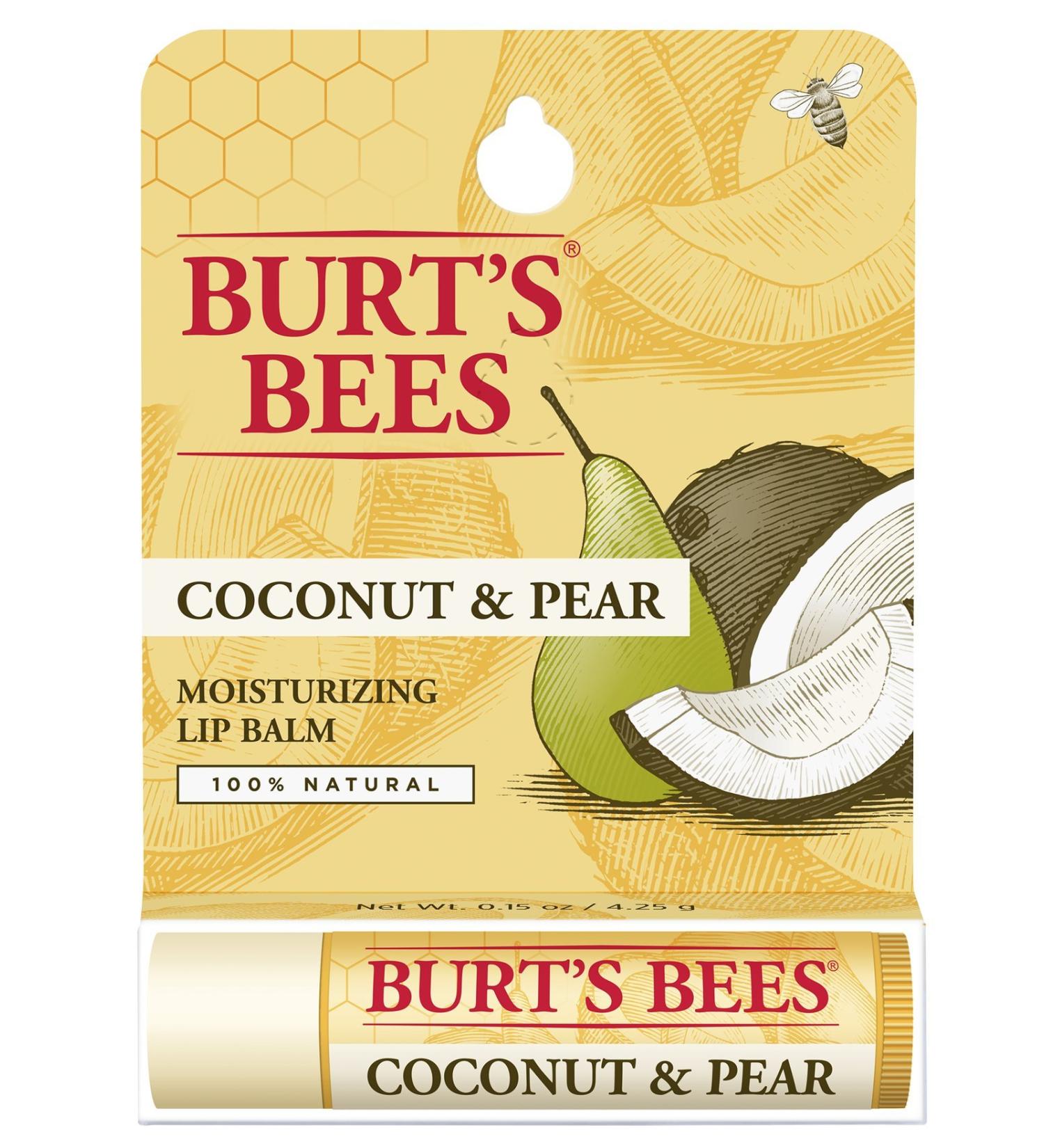 Burt's Bees 100% Natural Coconut & Pear Lip Balm - Moisturizing Beeswax Formula | Best for Soft Lips - 1 Tube - Buy Online on SooperMarket.com