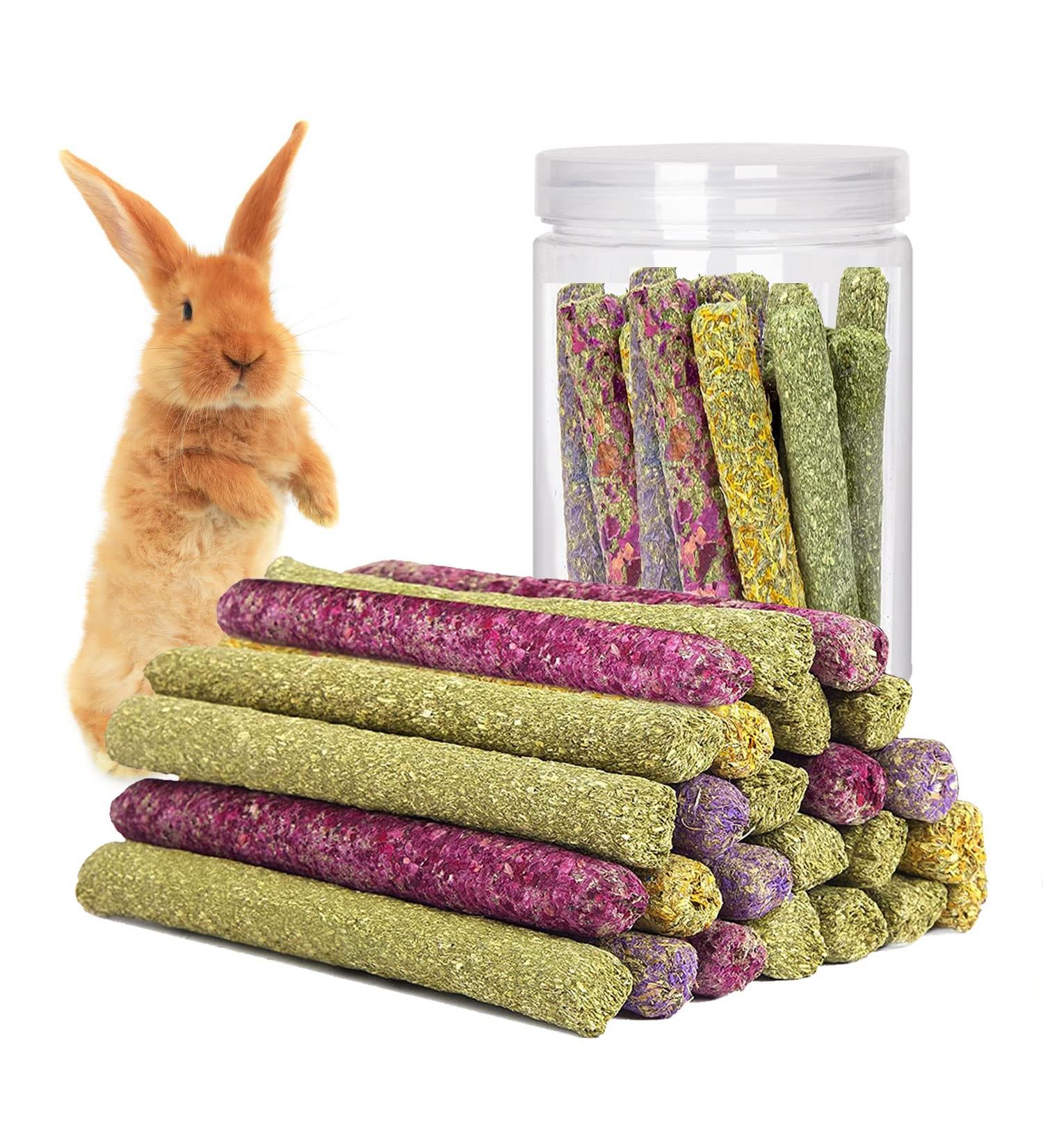 SUPERFA 40 Pcs Timothy Hay Sticks Rabbit Treats Mix Flavors of Rabbit Chew Toys Suitable for Small Animals to Chew A Toy for Rabbits Hamsters Gerbils and Guinea Pigs. 40 Count (1 Pack) - Buy Online on SooperMarket.com