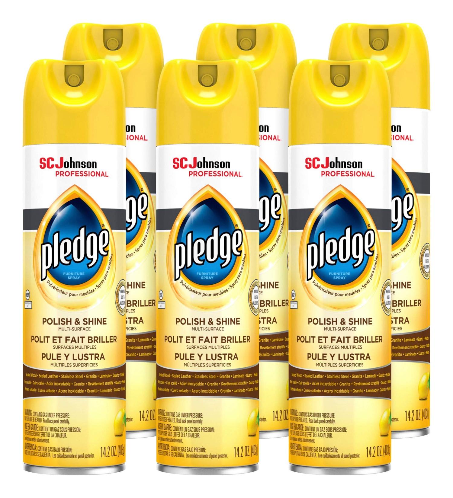 Pledge Lemon White Polish & Shine for Wood Furniture 14.2 Oz - Pack of 6 - Buy Online on SooperMarket.com