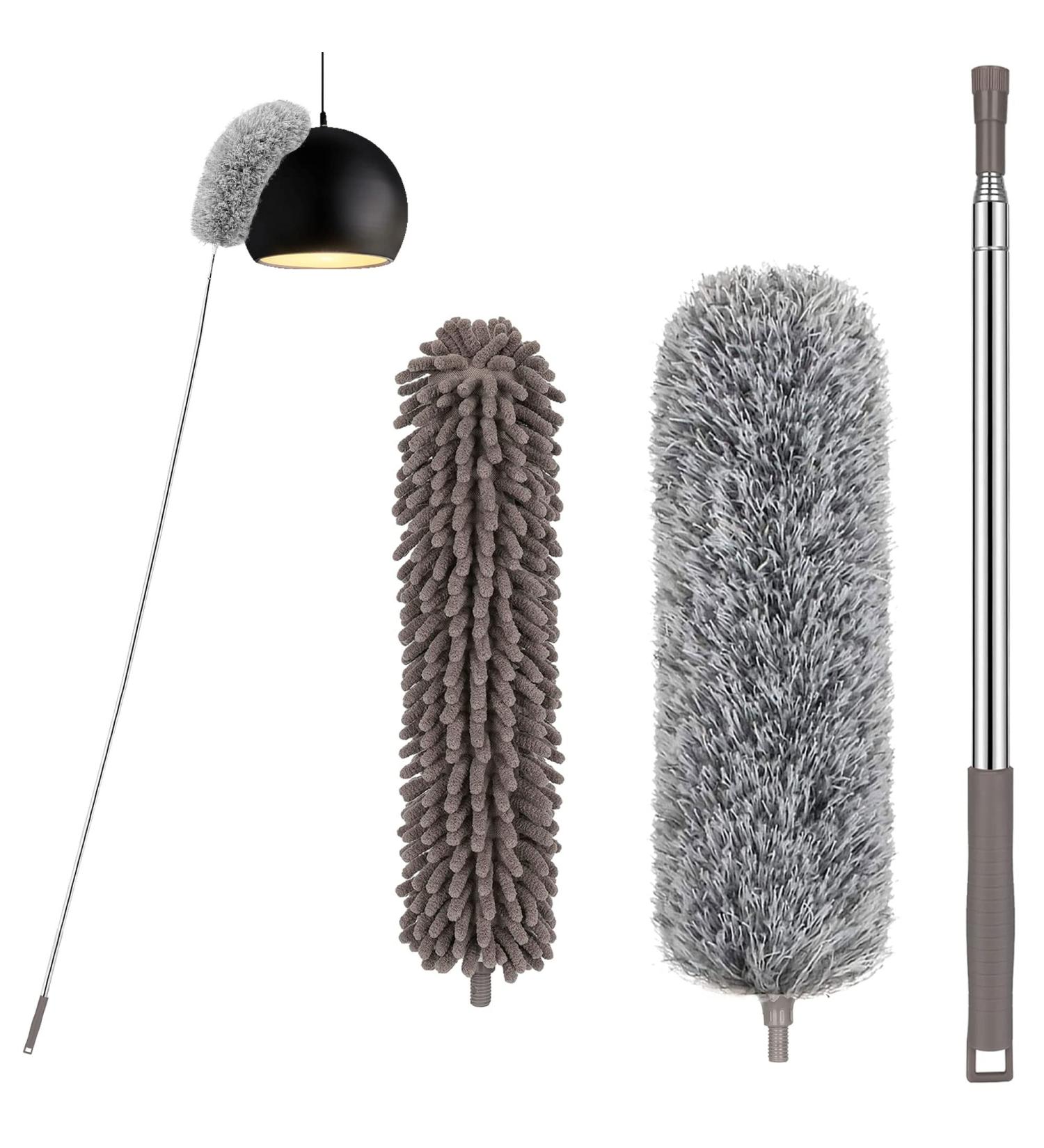 VMVN Microfiber Duster with Extension Pole - Reusable Ceiling Fan & Blade Cleaner | Gray - Buy Online on SooperMarket.com