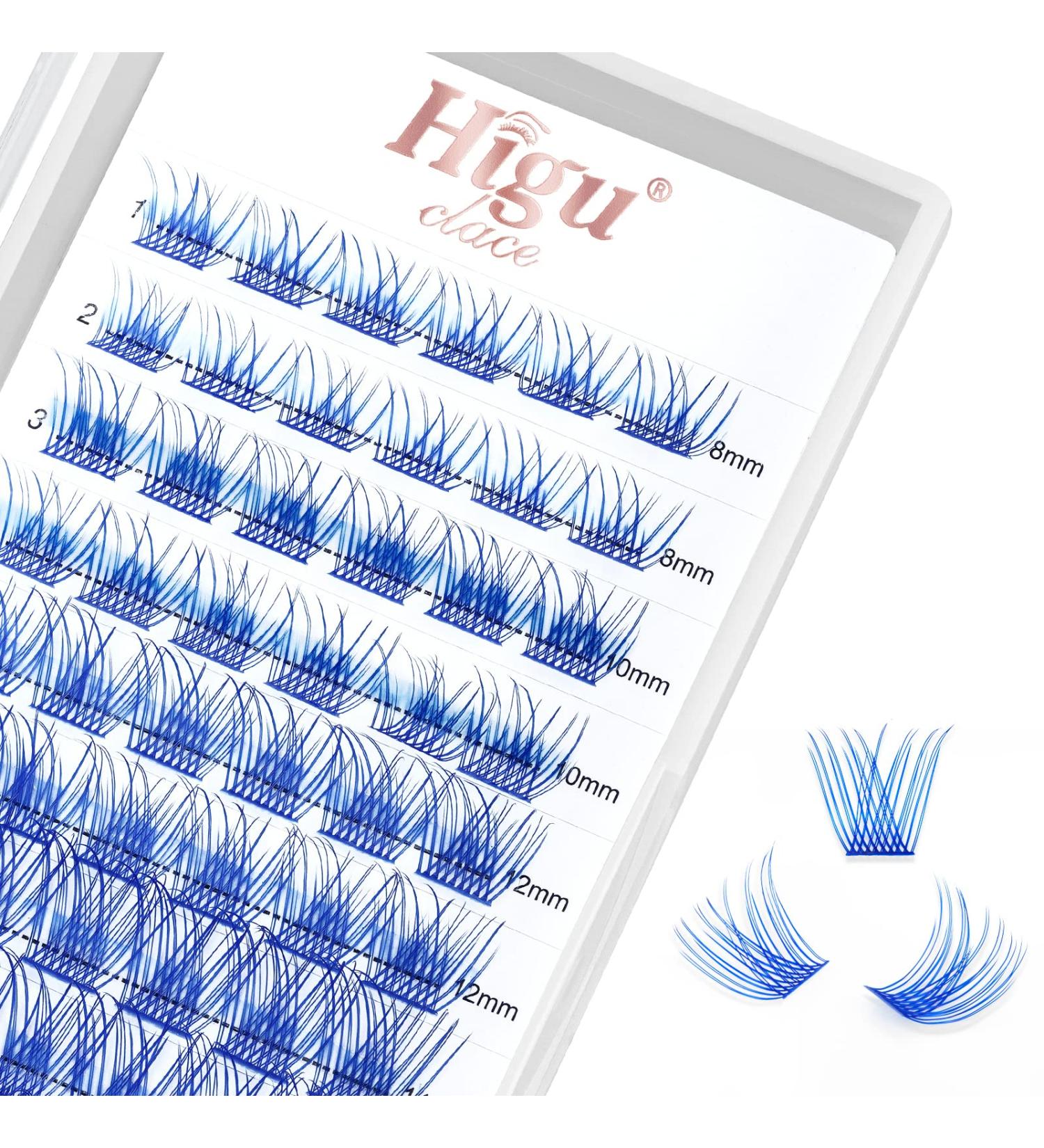 Colored Lash Clusters DIY Eyelash Extensions 72 C/D Curl - Natural Blue-D mix8-16 - Buy Online on SooperMarket.com