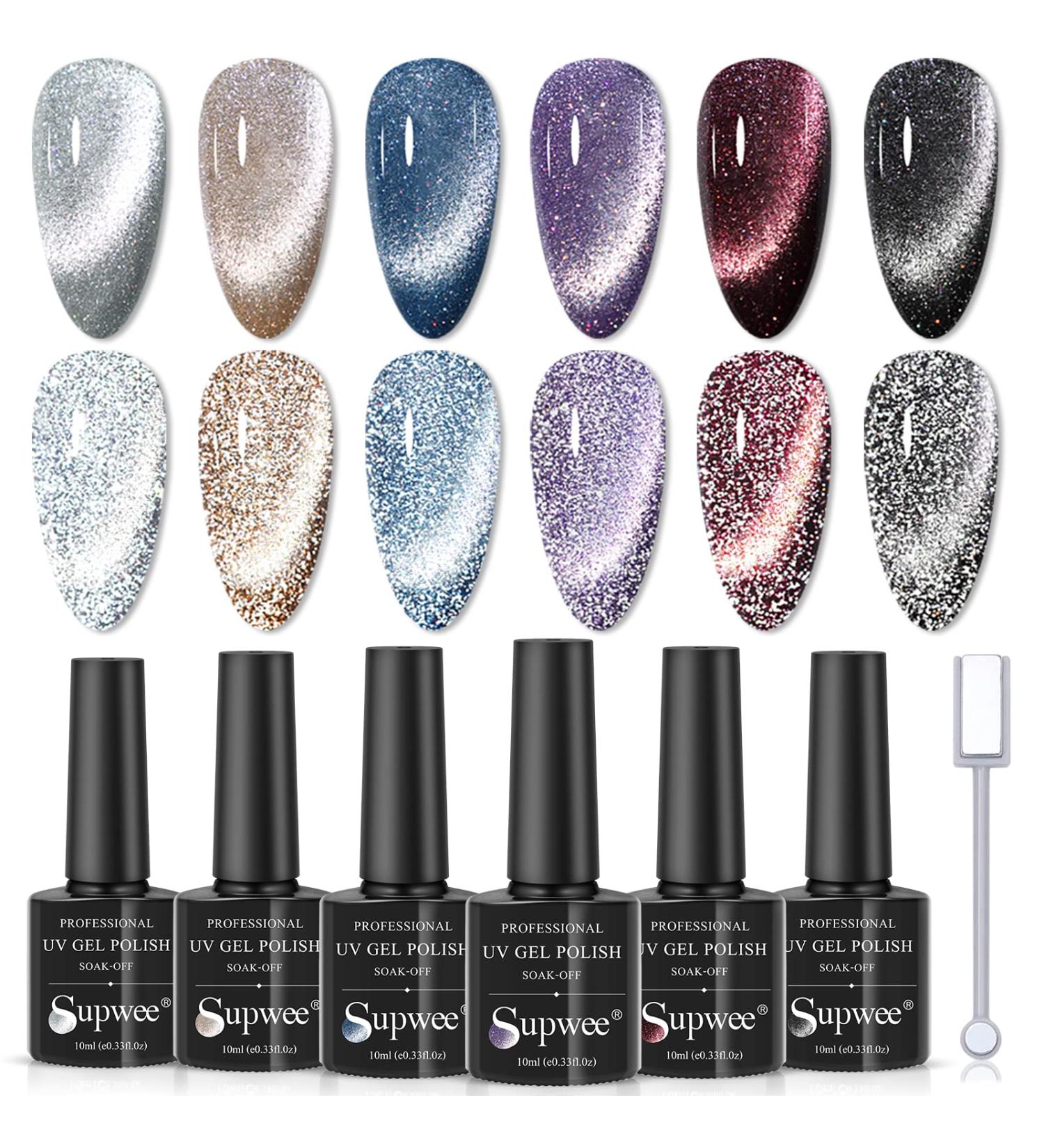 Reflective Cat Eye Gel Polish - 6 Magnetic Colors | Manicure Soak Off UV Gel 038 - Buy Online on SooperMarket.com