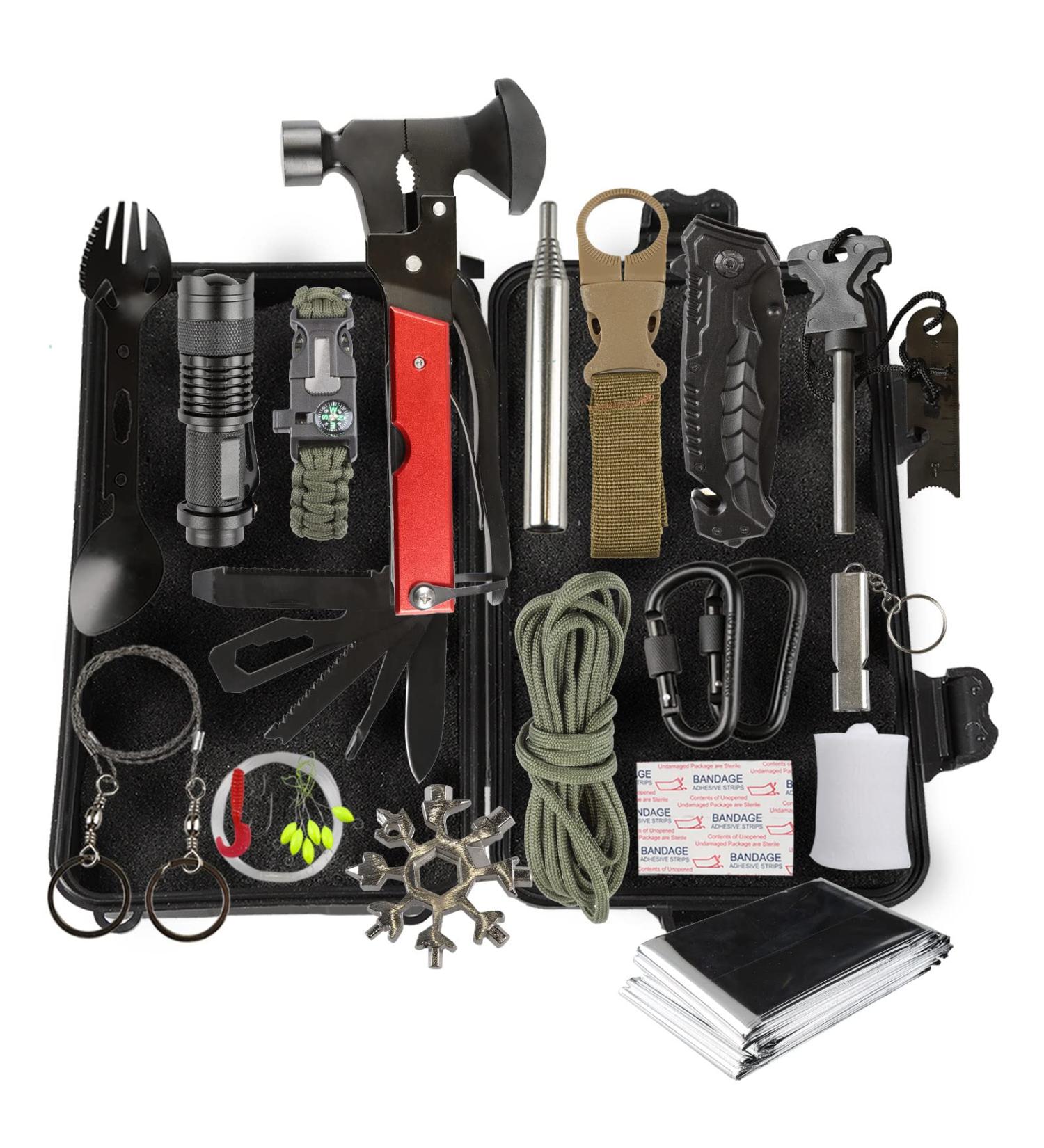 Lixada 18-in-1 Survival Kit | Emergency Survival Gear for Hiking Camping & Outdoor Adventures - Buy Online on SooperMarket.com