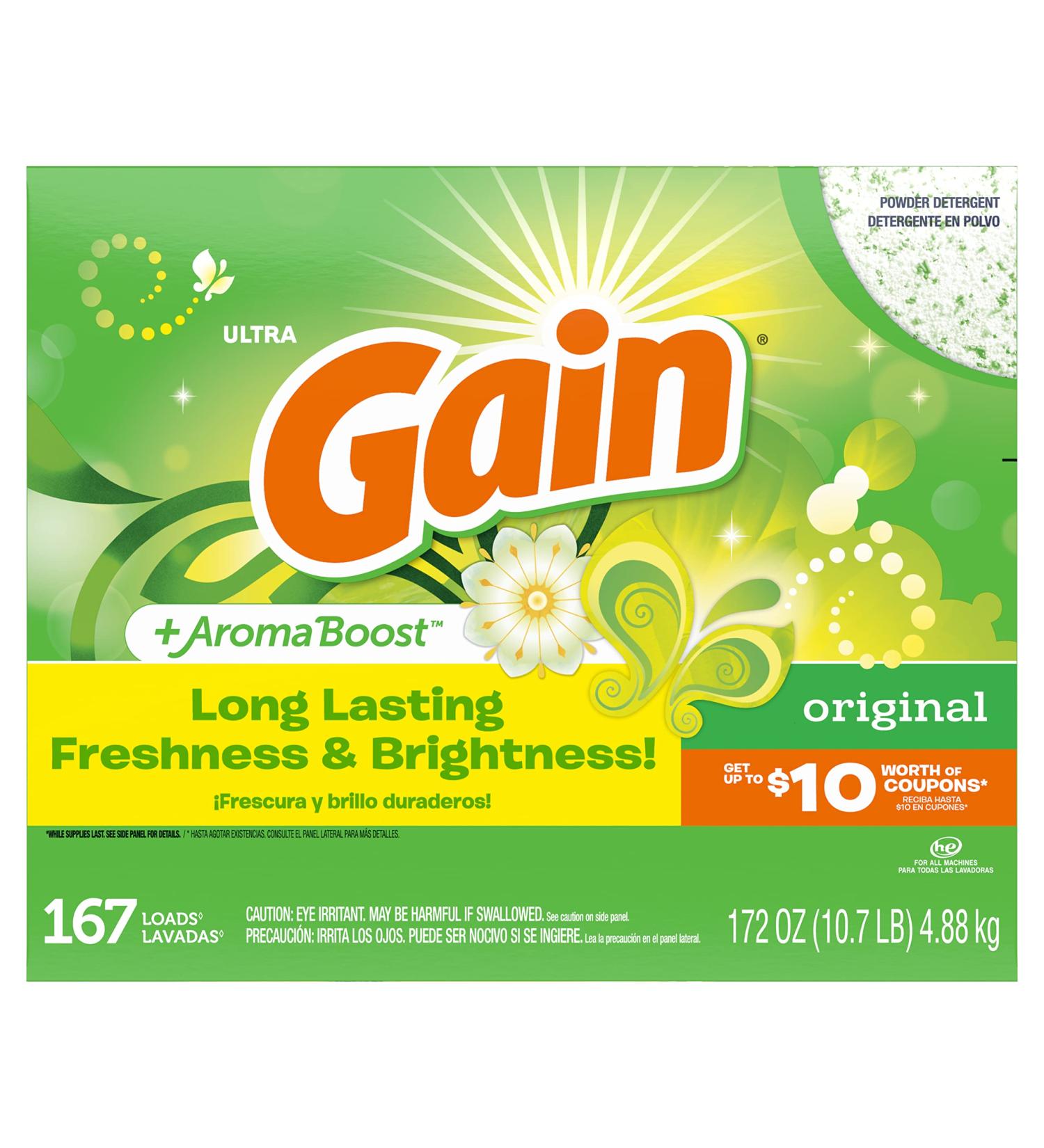 Gain Powder Laundry Detergent - Original Scent - 172 oz - For Regular and HE Washers - Buy Online on SooperMarket.com