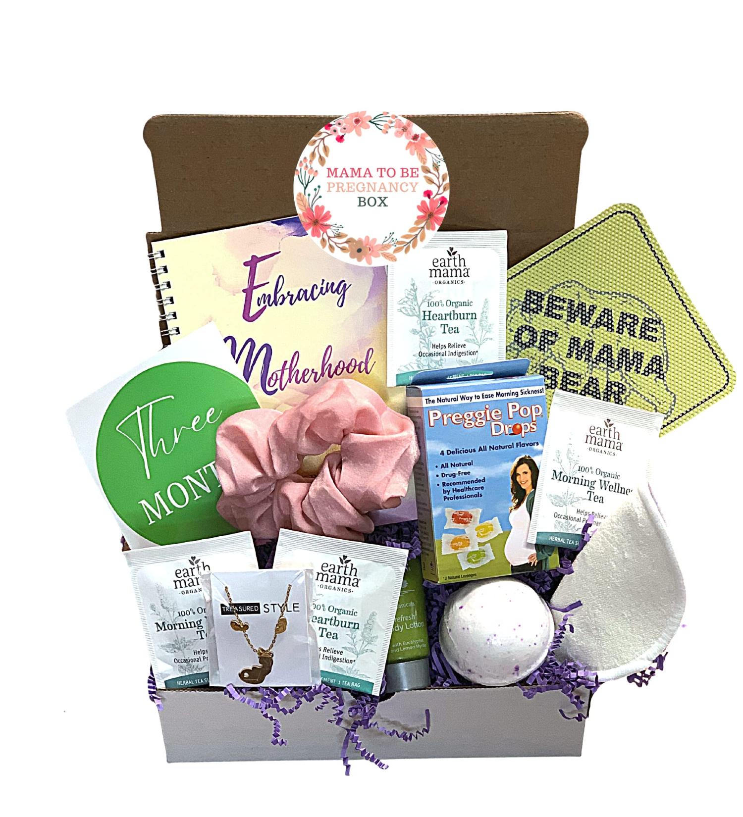 Pregnancy Gift Basket: New Mom Congrats Box | First, Second, Third Trimester Gifts & Morning Sickness Kit for Mama-to-Be - Buy Online on SooperMarket.com