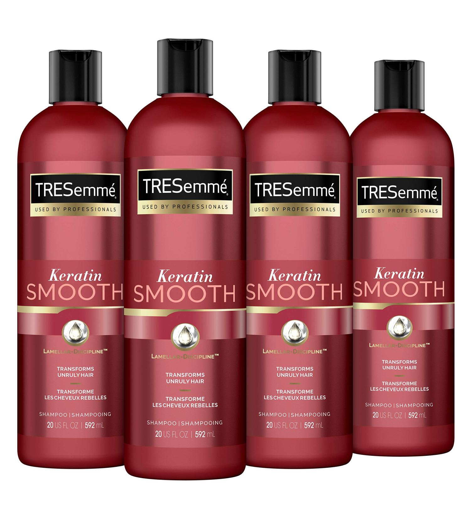 TRESemm Keratin Smooth Shampoo 20 oz - 4 Pack | Hydrating Formula for Dry Hair | Sleek Look Lasts Up to 72 Hours - Buy Online on SooperMarket.com