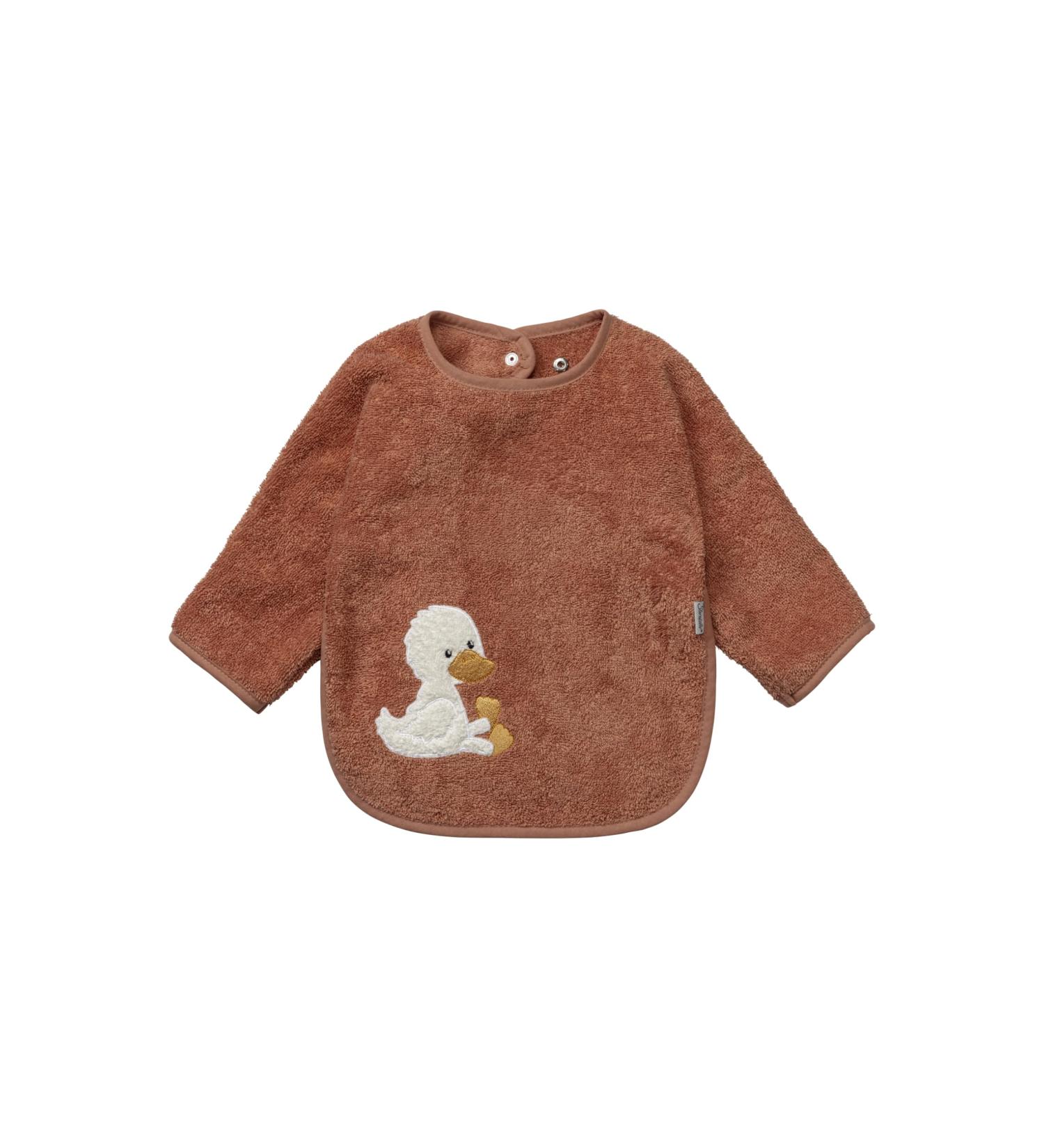 Terry Cloth Bib with Snap Fastener & Duck Appliqu | Edda Lou - International Shipping - Buy Online on SooperMarket.com